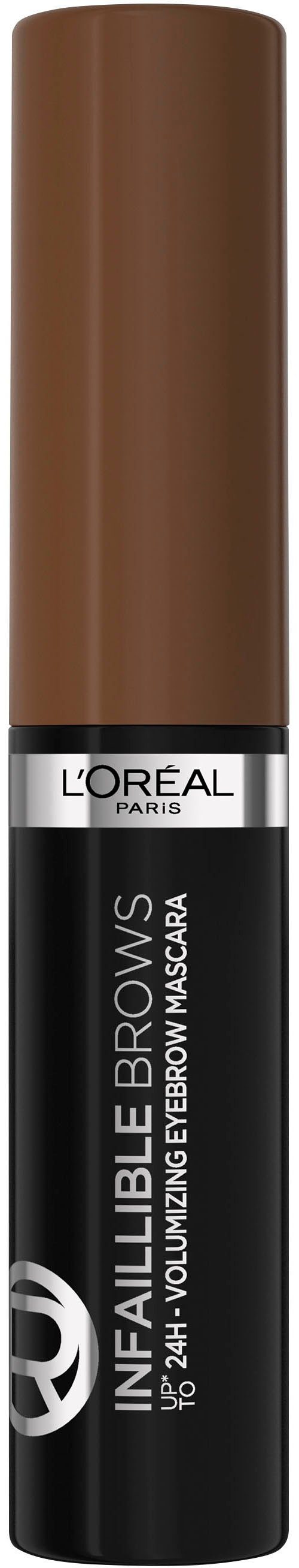 L'ORÉAL PARIS Augenbrauen-Kosmetika INFAILLIBLE BROWS VOLUMIZING BROW MASCARA, mit Gelformel und Präzisionsbürste