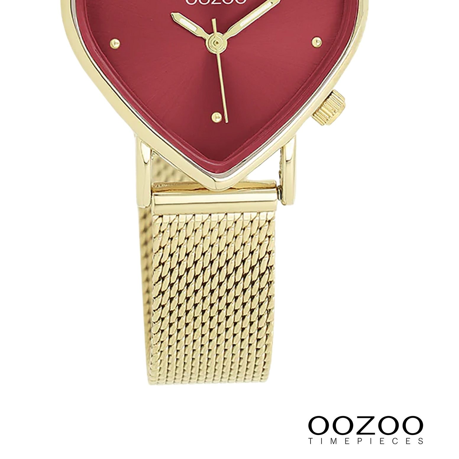 OOZOO Quarzuhr Oozoo Damen Armbanduhr OOZOO Timepieces, (Analoguhr), Damenuhr herzform, extra groß (ca28x29mm) Metallarmband, Fashion-Style
