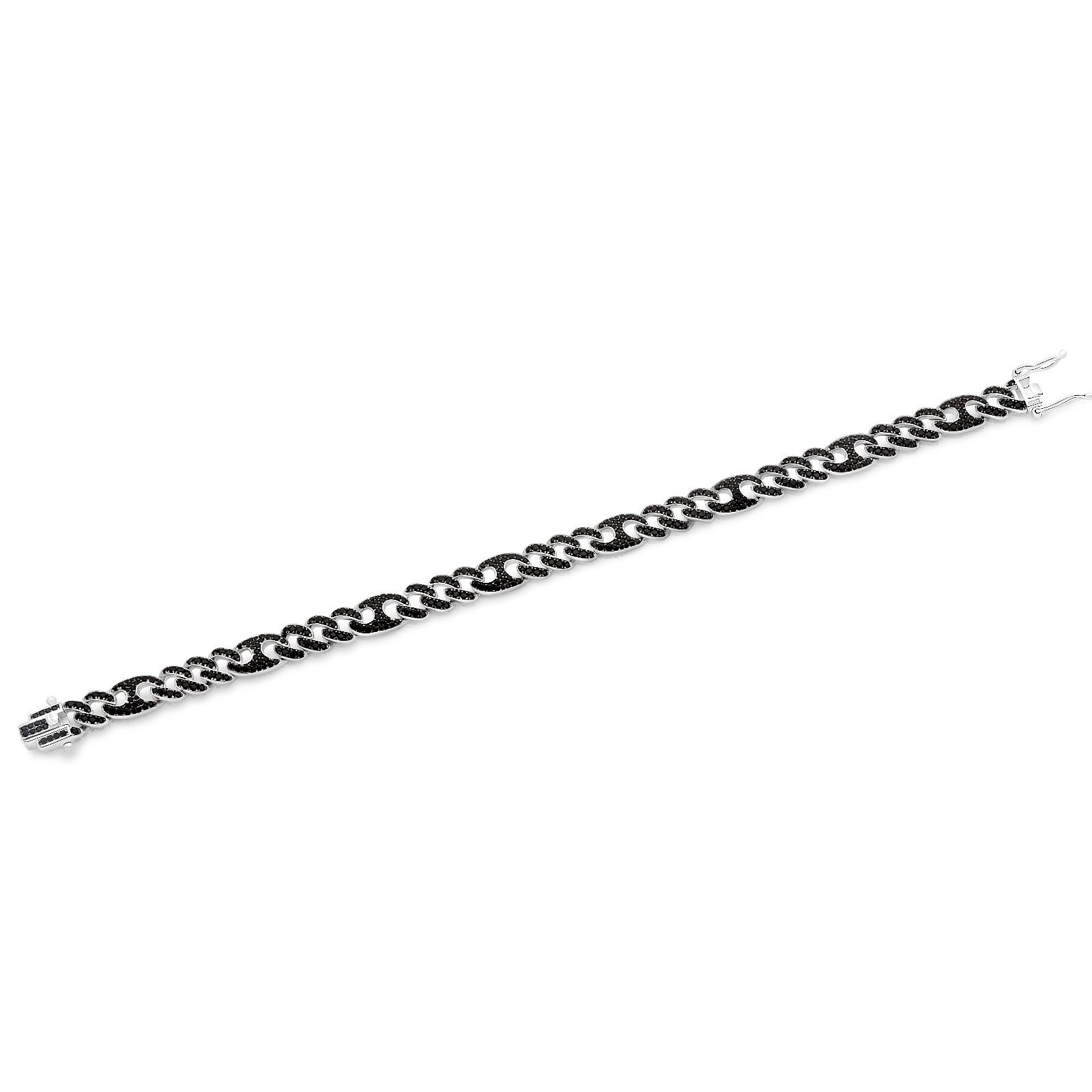 Tony Fein Silberarmband Panzerarmband Kaffebohnen 8 mm 925er Sterling Silber Massiv, Made in Italy