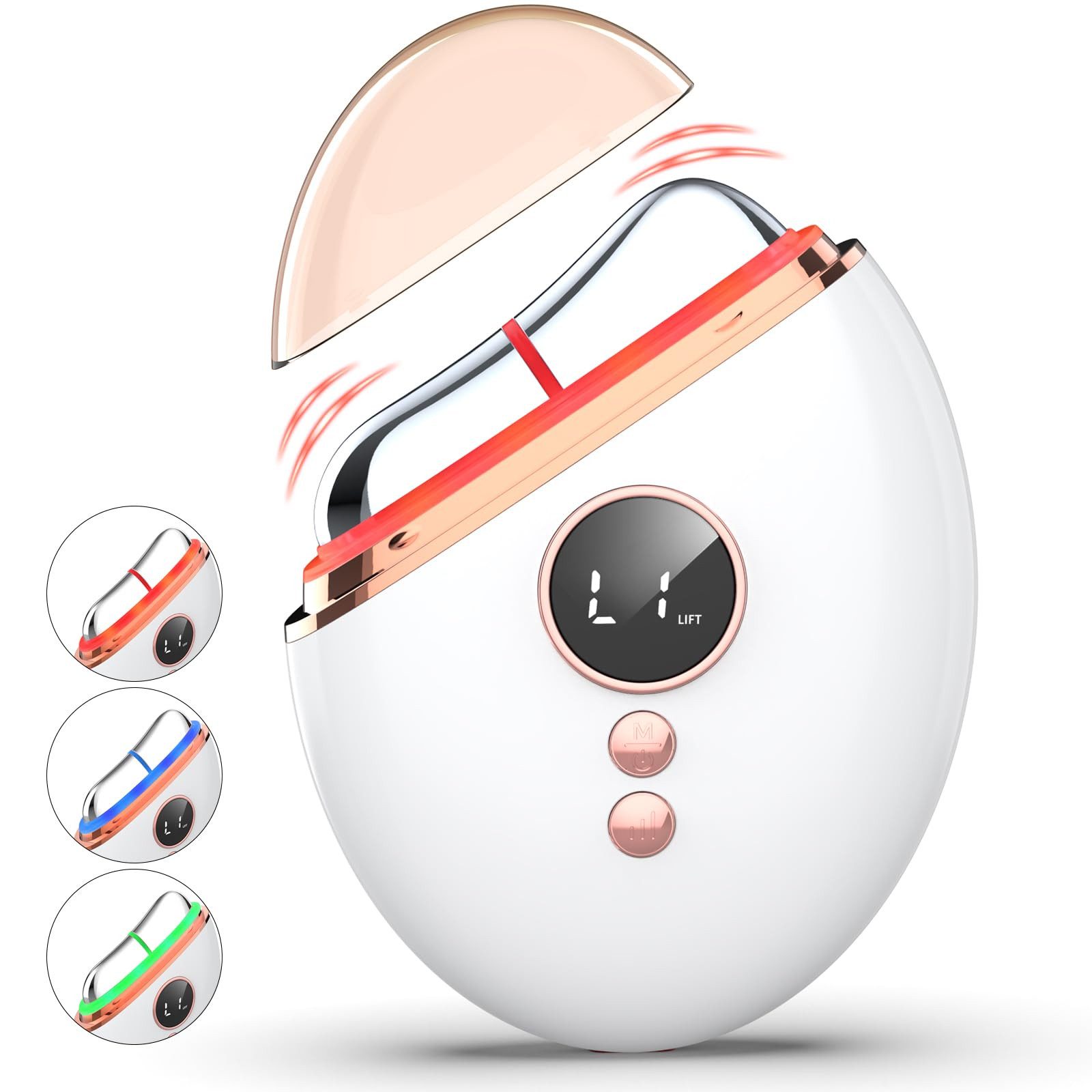 Gesichtsmassagegerät EMS Gua Sha Gesichts-Massager mit Vibration & Wärme