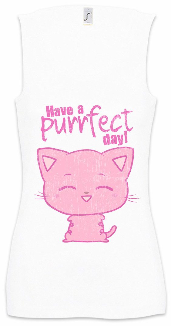 Tanktop Have A Purrfect Day Ärmelloses Damen T-Shirt Meow Cats Cat Katze