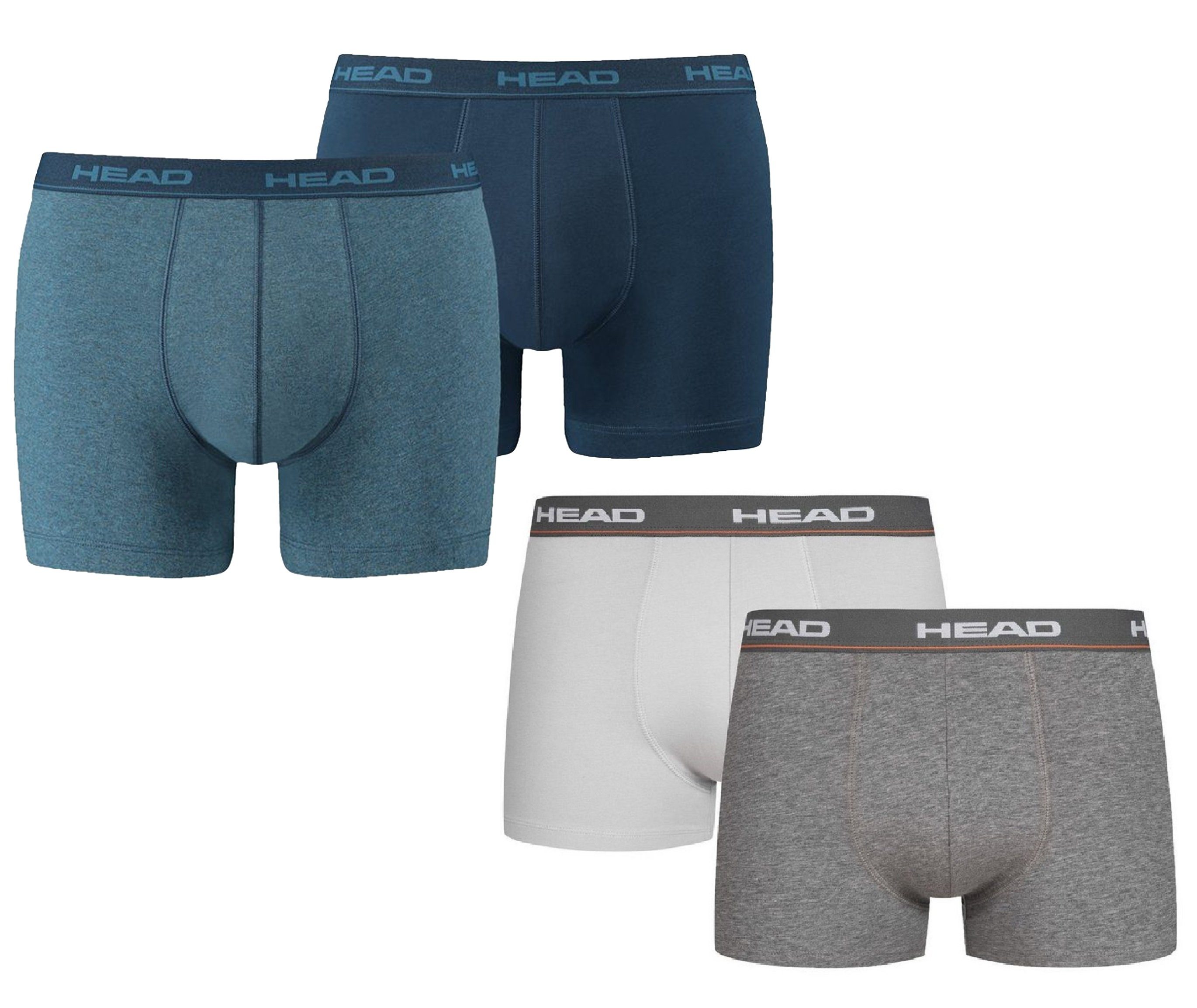 Head Boxershorts Basic Boxer Hüft-Shorts Unterhose Outdoorsport (Set, 2er-Pack) mit Logo auf dem Elastikbund