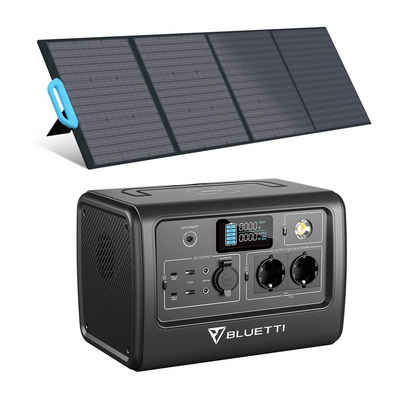 BLUETTI Stromerzeuger »BLUETTI EB70 GRAY Solar Stromerzeuger mit PV200 200W Solar panel«, 1,00 in kW, (PACKUNG, 1-tlg), Drahtlose Aufladung
