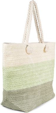 styleBREAKER Schultertasche (1-tlg), Gestreifte Papierstroh Strandtasche