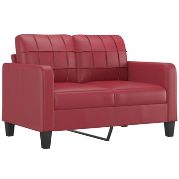 vidaXL Sofa 2-Sitzer-Sofa Couch Weinrot 120 cm Kunstleder