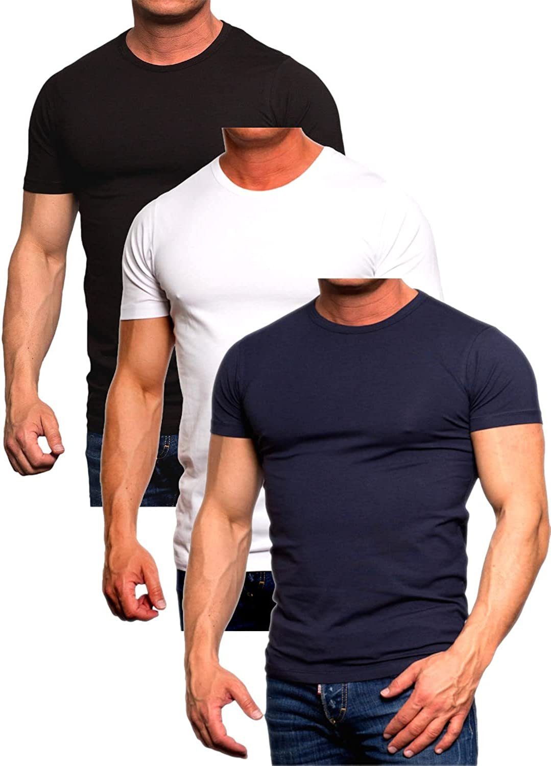 Jack & Jones (3er-Pack) mit T-Shirt Rundhalsausschnitt Basic Mix 2 3er