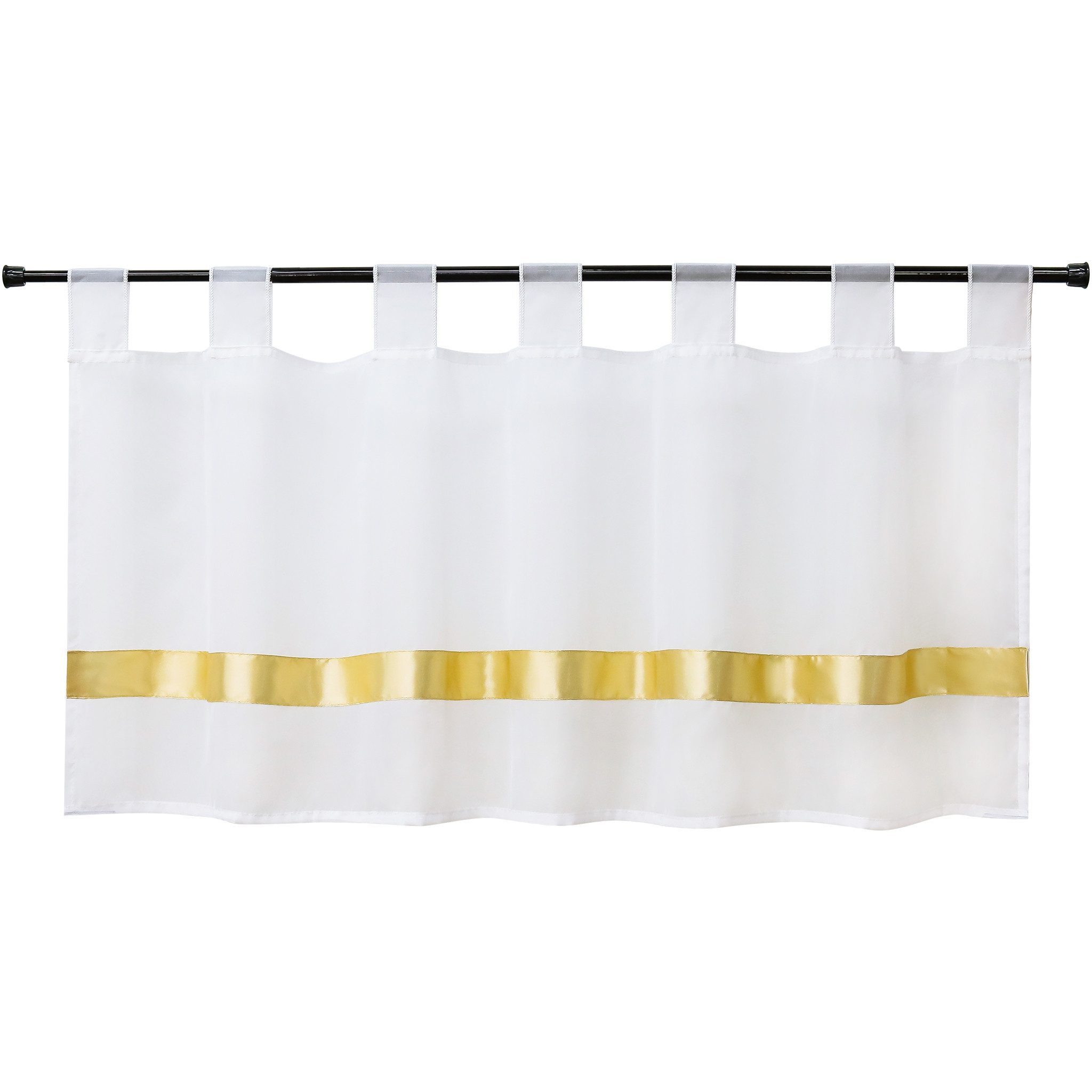 Joyswahl Scheibengardine Julie, minimalistisch, Schlaufen, transparent, Voile, moderne Bistrogardinen mit Satinband