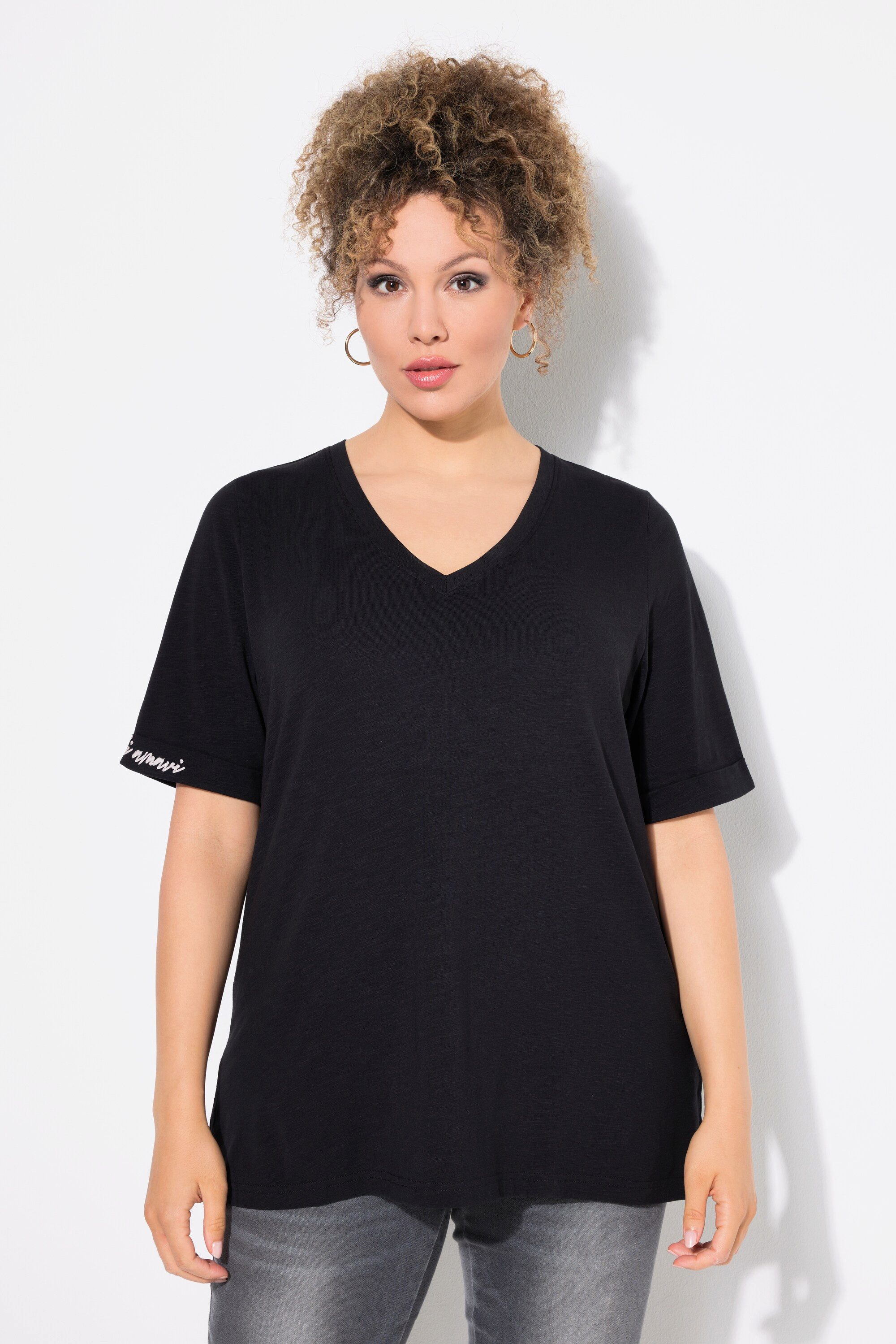 Ulla Popken T-Shirt T-Shirt Schriftdruck Classic günstig online kaufen