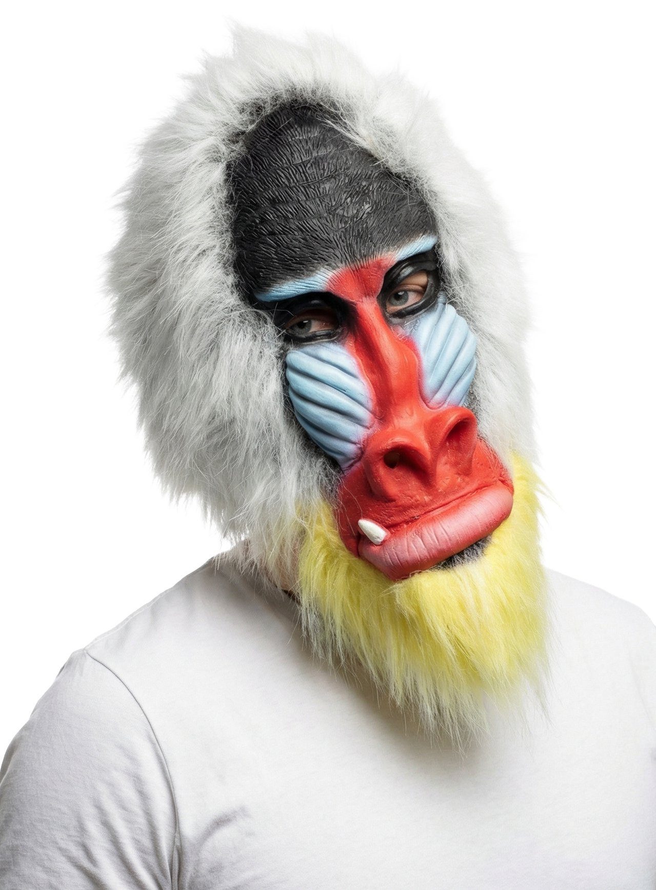 Metamorph Verkleidungsmaske Mandrill - Affen Maske Fasching Halloween Kostüm, Imposante Affenmaske für Karneval und Fasching
