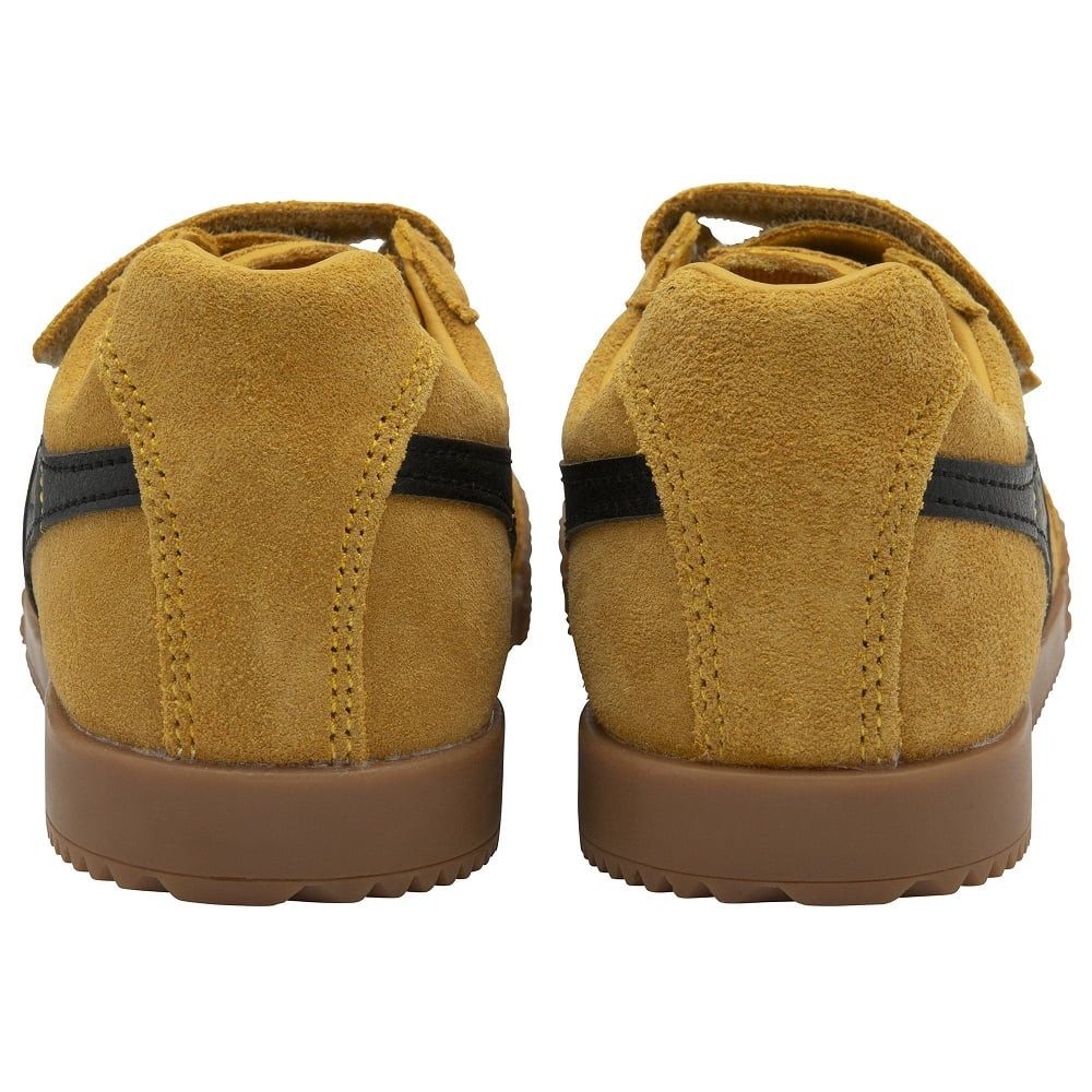 Gola Harrier 2025 (Wildleder,Klettverschluss) sonnengelb/schwarz Kinder Sneaker