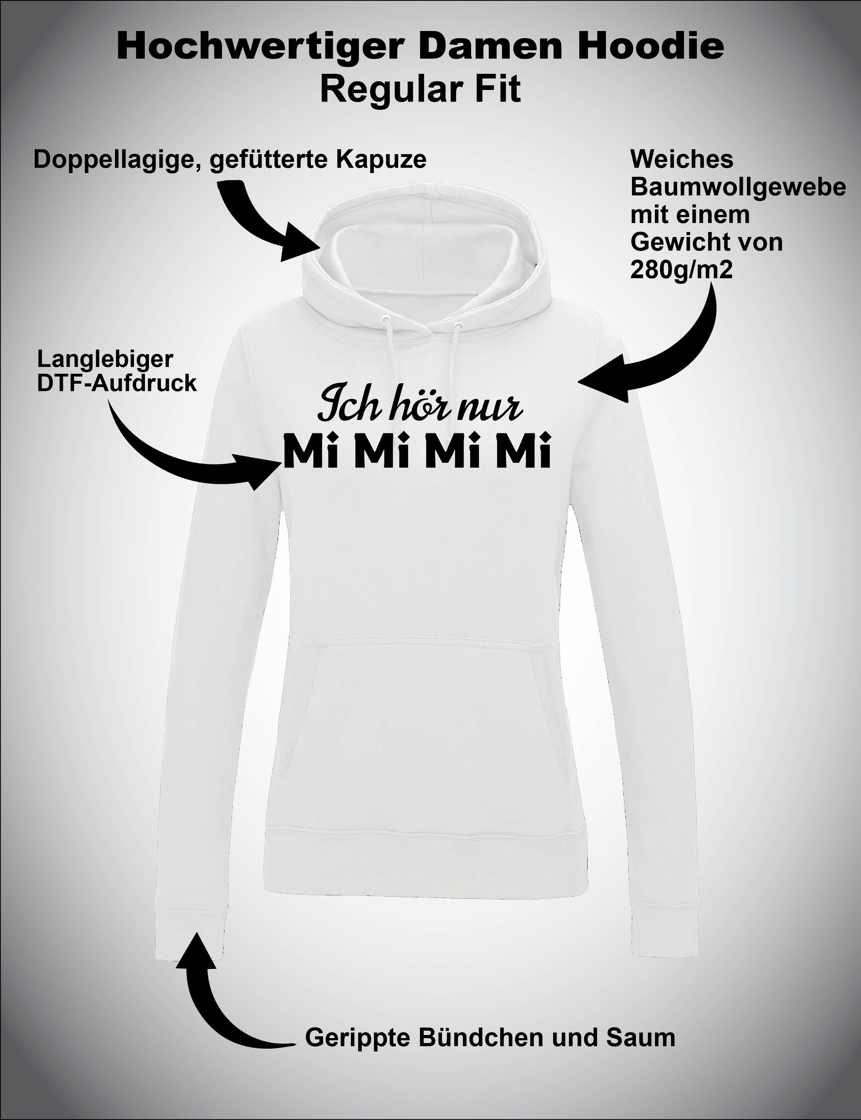 Youth Designz Kapuzenpullover "Ich höre nur MiMiMiMi" Damen Hoodie Pullover witzigen Print Geschenk mit lustigen Spruch für Frauen