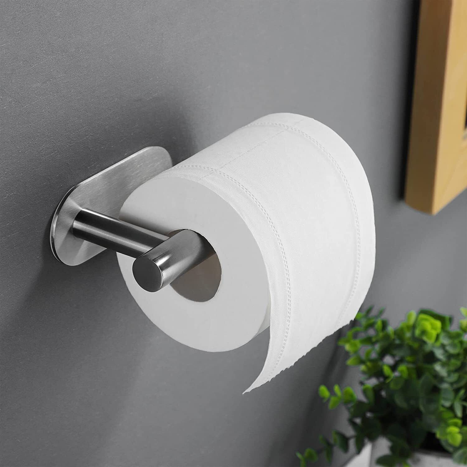 Refined Living Toilettenpapierhalter ohne Bohren Klopapierhalter selbstklebend, Edelstahl, für Bad Küche (WC Rollenhalter, Edelstahl WC Halter, Papierrollenhalter Bad Wand, Wandmontage Bad Halter, toilet paper rack, tissue rack, roll paper rack, 1-St., Modernes Design, rostfrei, Selbstklebender, Flexibel montierbar), Starke Haftung,für Bad, WC, Balkon oder Schlafzimmer.