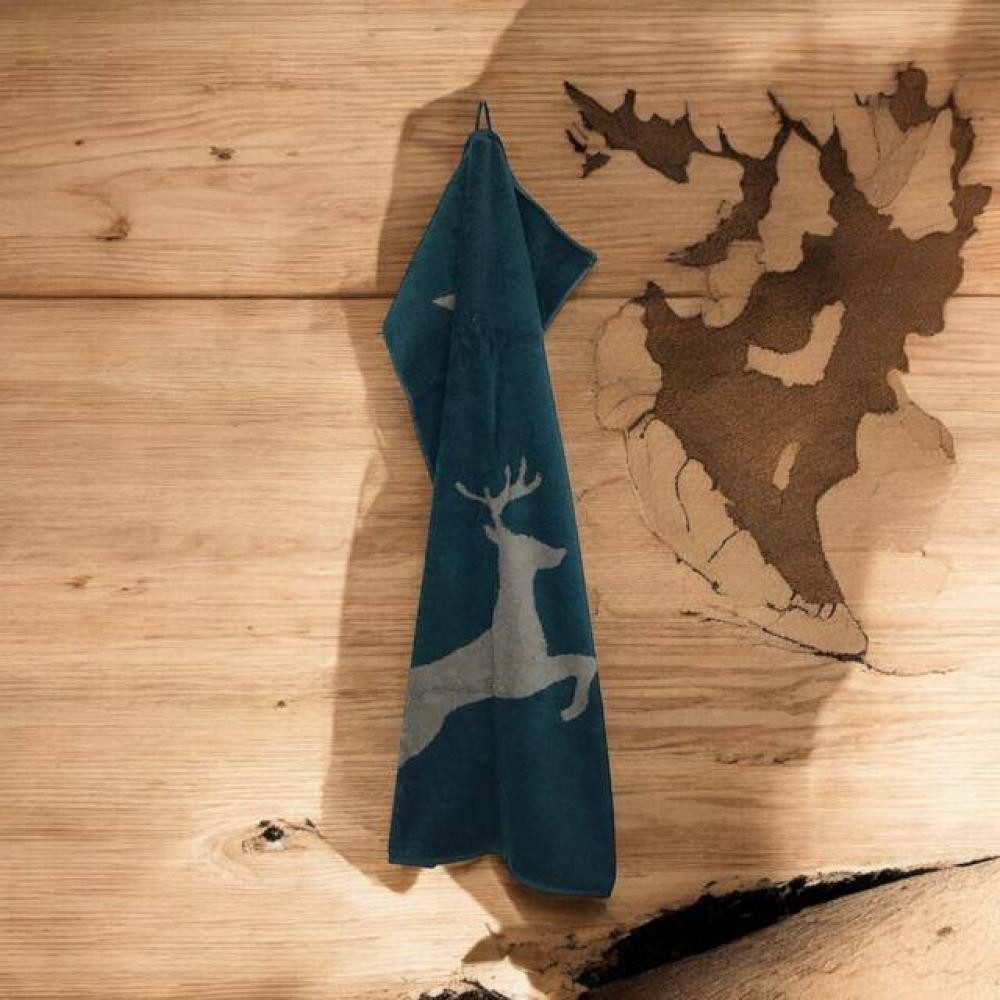 Cawö Home Handtuch Christmas Edition 929 Hirsch Smaragd Handtuch, Baumwolle günstig online kaufen