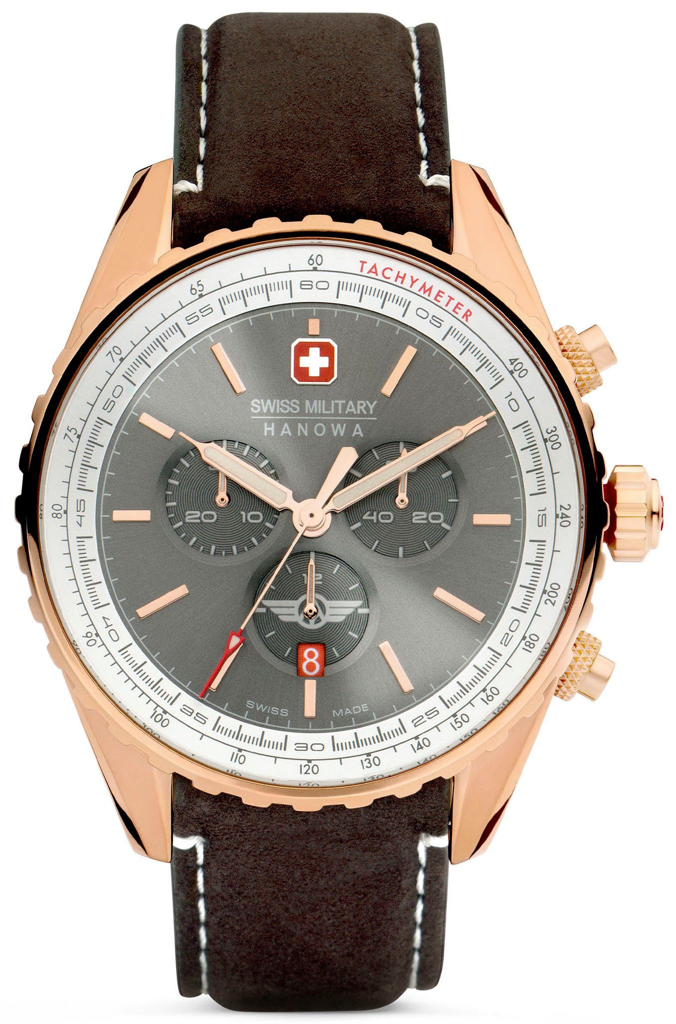 CHRONO, SMWGC0000320 Military dunkelbraun Swiss AFTERBURN Chronograph Hanowa