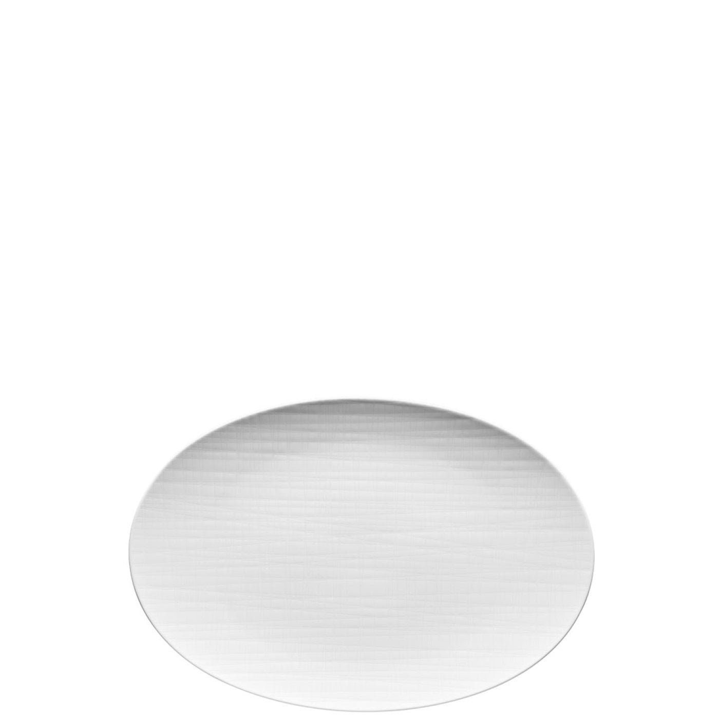 Rosenthal Servierplatte Mesh Weiß Platte 34 cm, (1-tlg) Porzellan