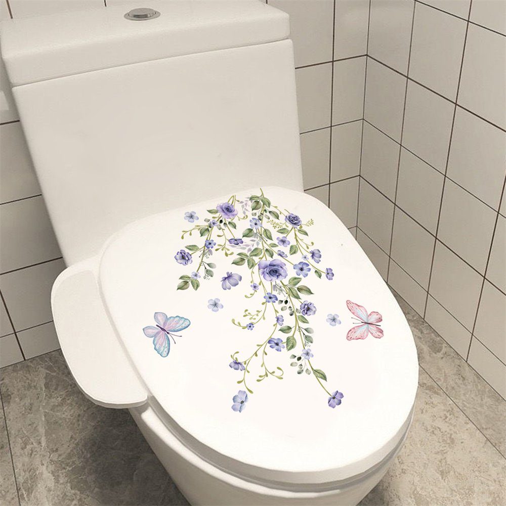 Wandtattoo Wandaufkleber, Toilette wasserfester Schlafzimmer Blume Rouemi Aufkleber
