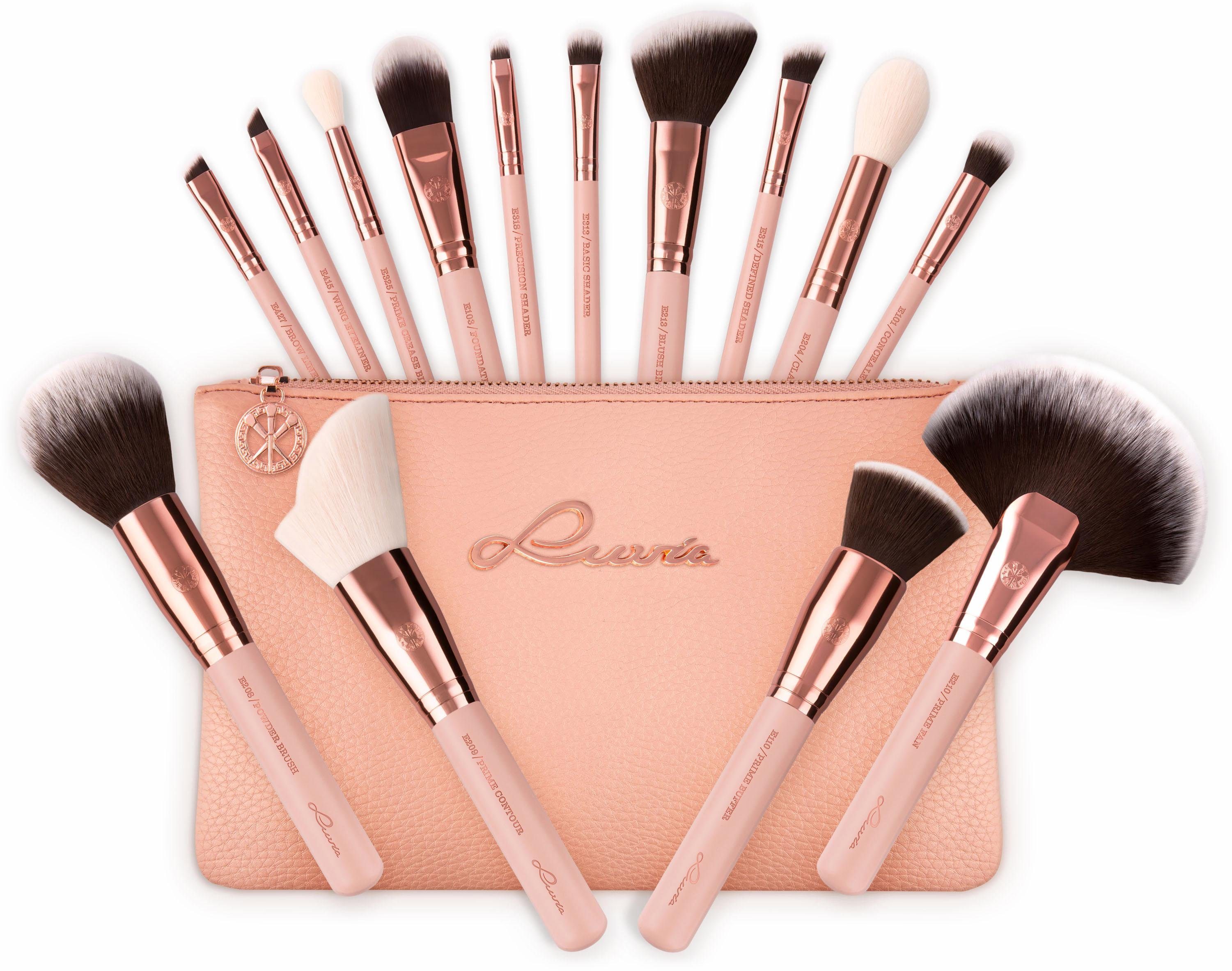 Luvia Cosmetics Kosmetikpinsel-Set ESSENTIAL BRUSHES - ROSE GOLDEN VINTAGE, 15 tlg., vegan