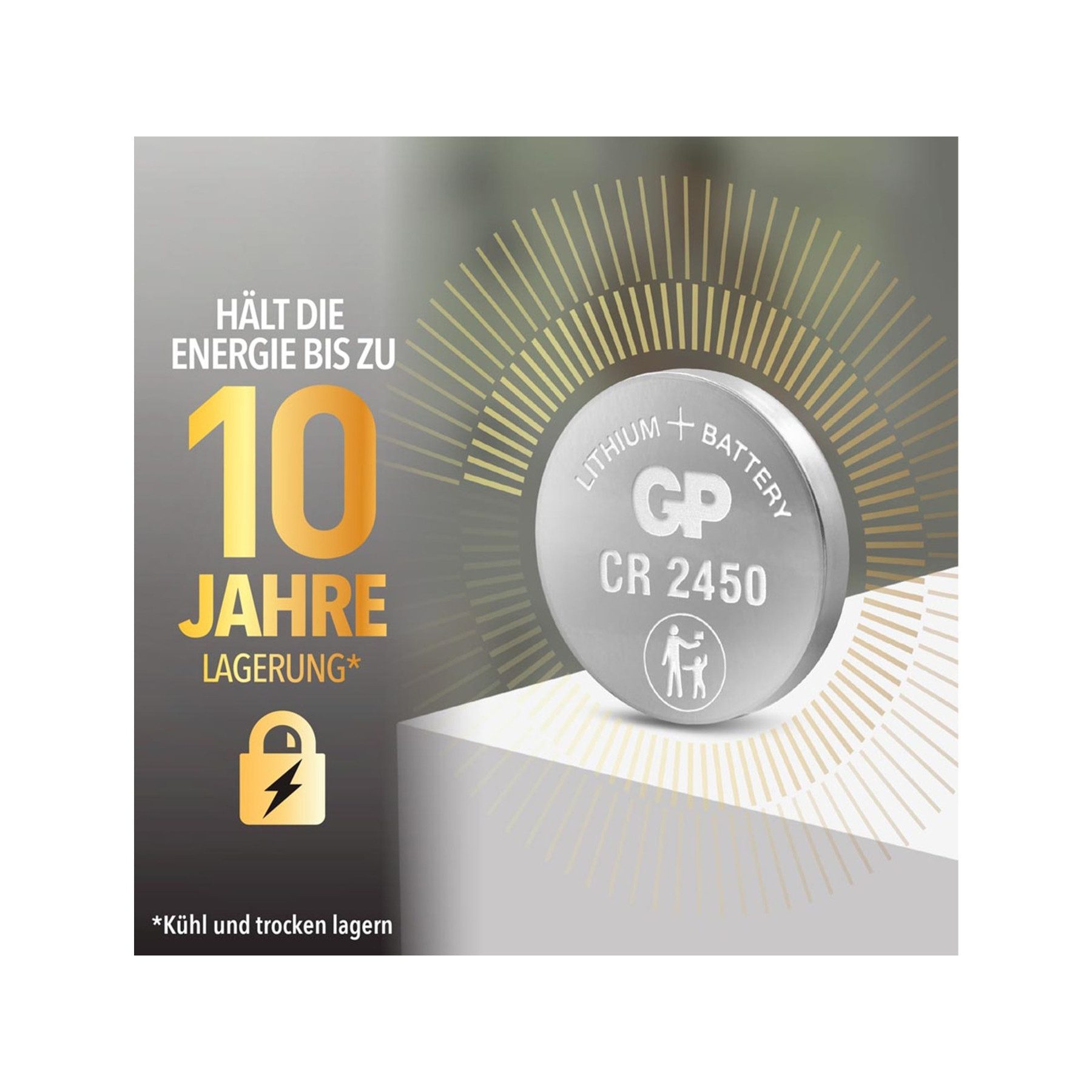 Gp GP Knopfzelle, CR2450, Lithium, 3 V, 2 St. Knopfzelle