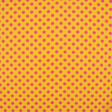 SCHÖNER LEBEN. Stoff Dekostoff Baumwoll-Mischgewebe Josephine Punkte gelb pink 1,40m, pflegeleicht