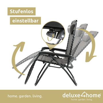 deluxe4home Sitzgruppe Liegestuhl & Klapptisch, (3-teiliges Set), Klappbar