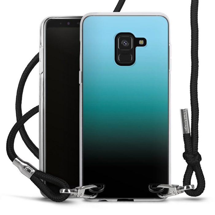 DeinDesign Handyhülle zweifarbig Farbverlauf schwarz Modern Darkness Samsung Galaxy A8 (2018) Handykette Hülle mit Band Case zum Umhängen