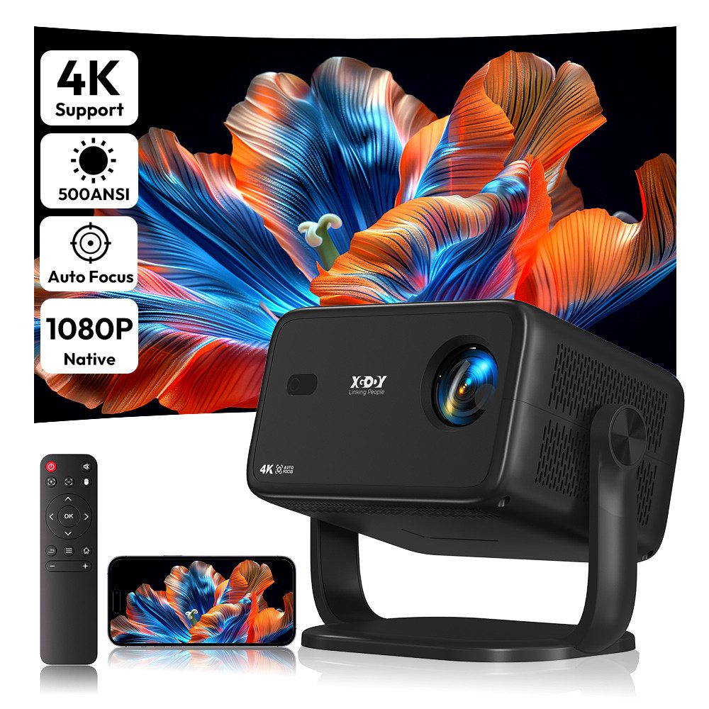Autofokus Android-Projektor, Native 1080P, 4K-Dekodierung, HDR10 LCD-Beamer