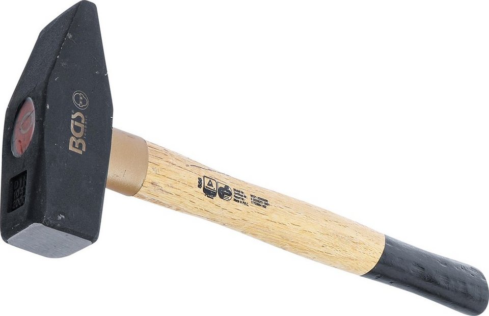 BGS technic Hammer Schlosserhammer, Holz-Stiel, DIN 1041, 2000 g