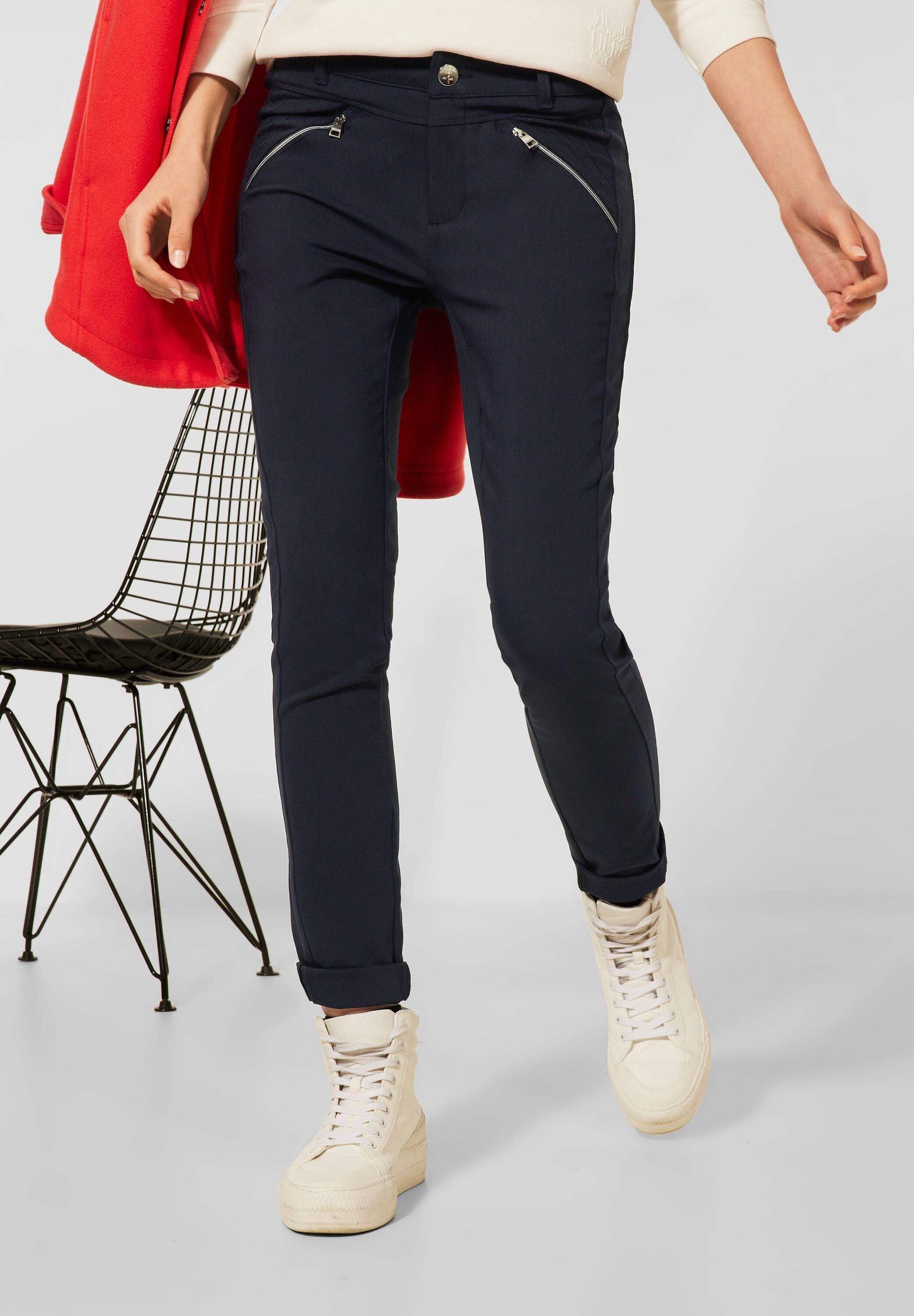 STREET ONE Stoffhose Casual Fit Hose mit Zipper