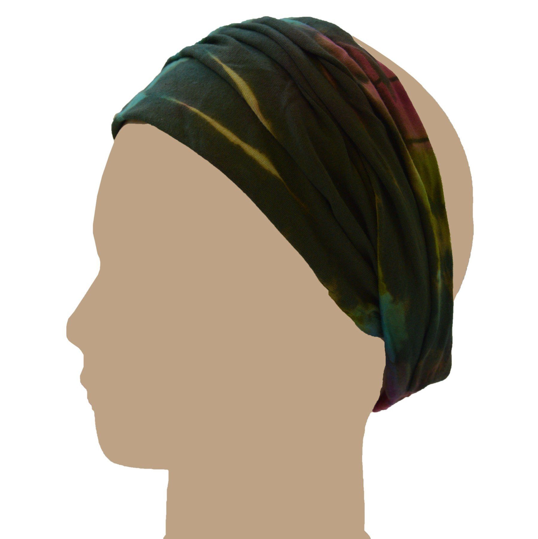 SIMANDRA Haarband Batik Kopfband aus Farben verschiedene Grün Baumwolle
