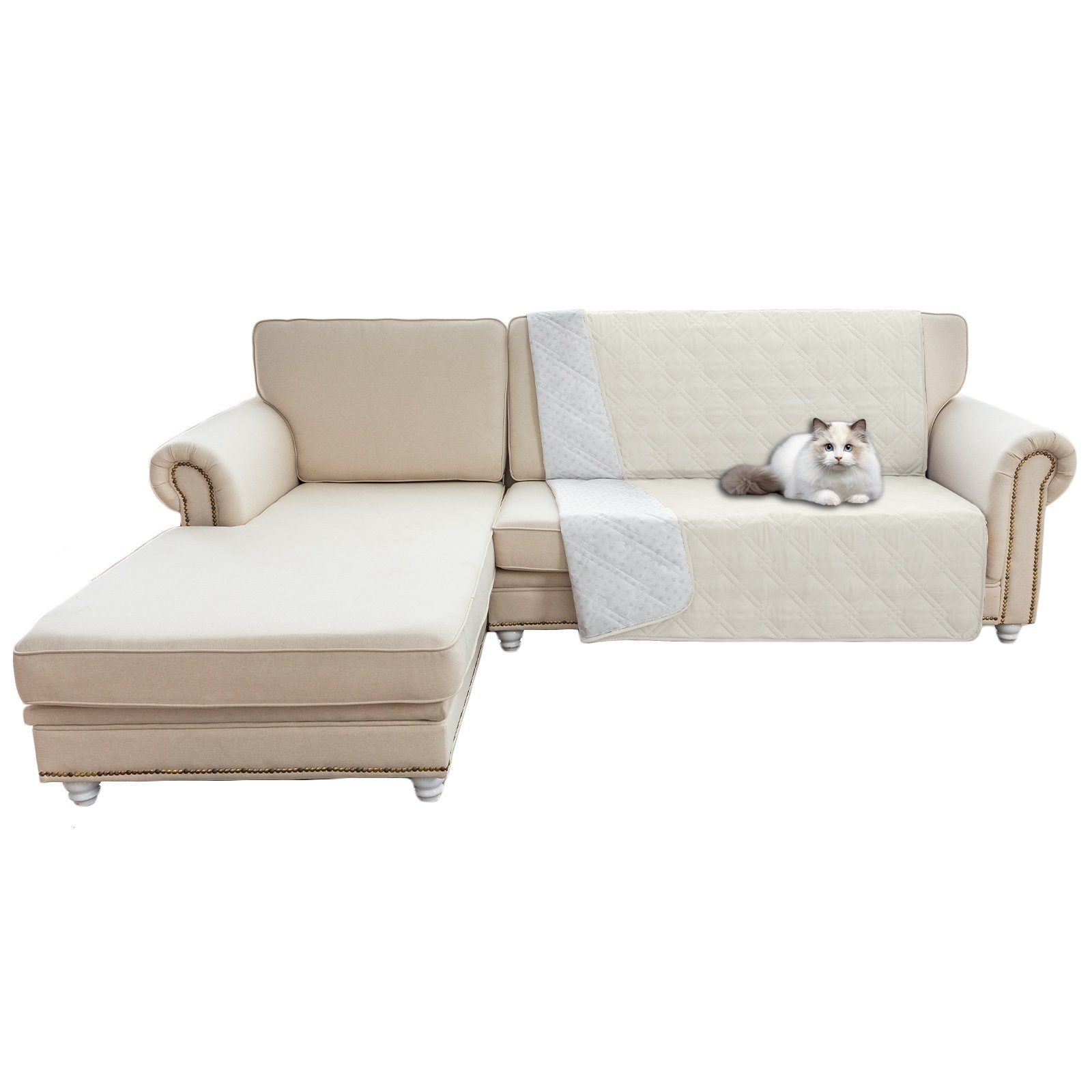 BTTO Sofahusse Sofahusse,Sofabezug,Gesteppt Couch Überzug, Wasserdicht, Antirutsch