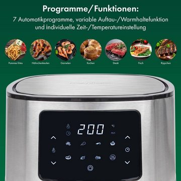 ProfiCook Heißluftfritteuse PC-FR 1239 H, 5,5 Liter, 7 Programme, LED-Display