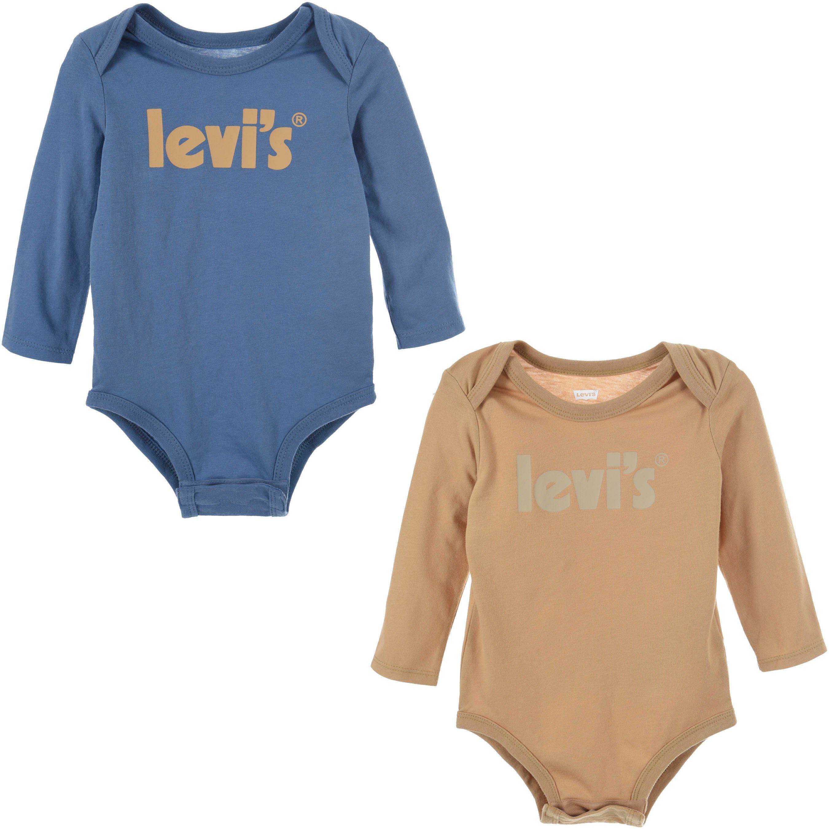 Levi's® Kids Langarmbody BATWING (Set, 2-tlg) UNISEX beige+blau | Shirtbodies