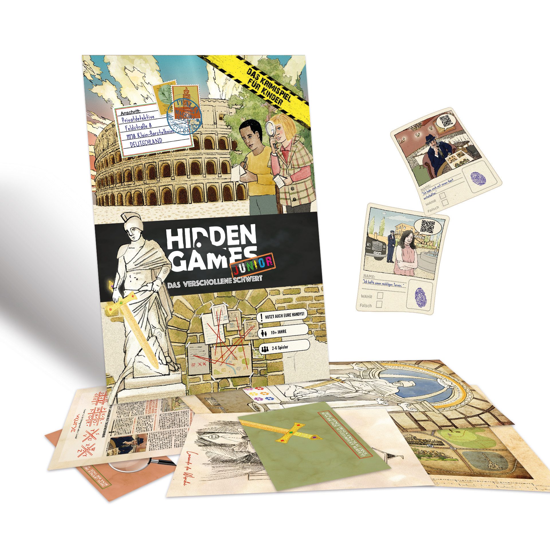 Hidden Games Junior Spiel Das verschollene Schwert, Krimispiel für Kinder, Made in Germany