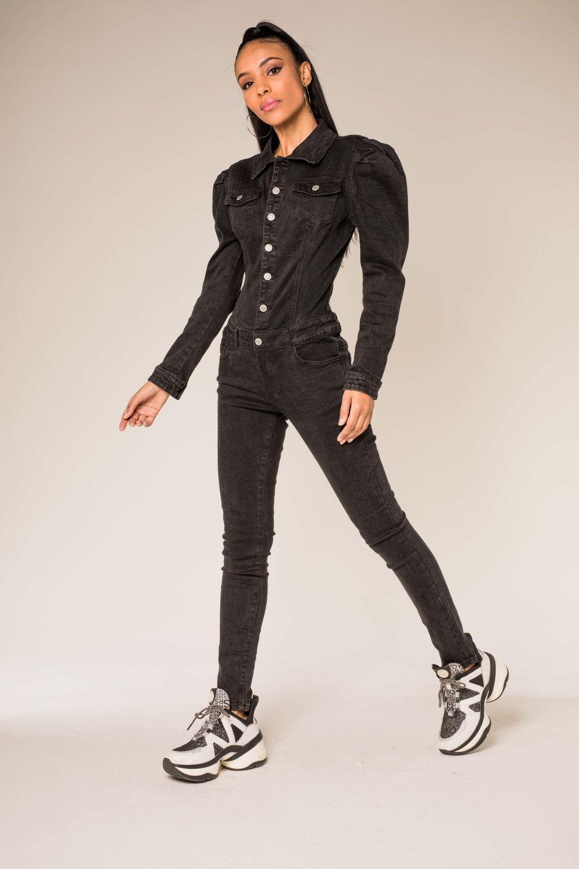 Nina Carter Jumpsuit »3317« (slim fit, 1-tlg., unifarben) Damen Jeans  Jumpsuit ROCK Playsuit Combi Overall online kaufen | OTTO