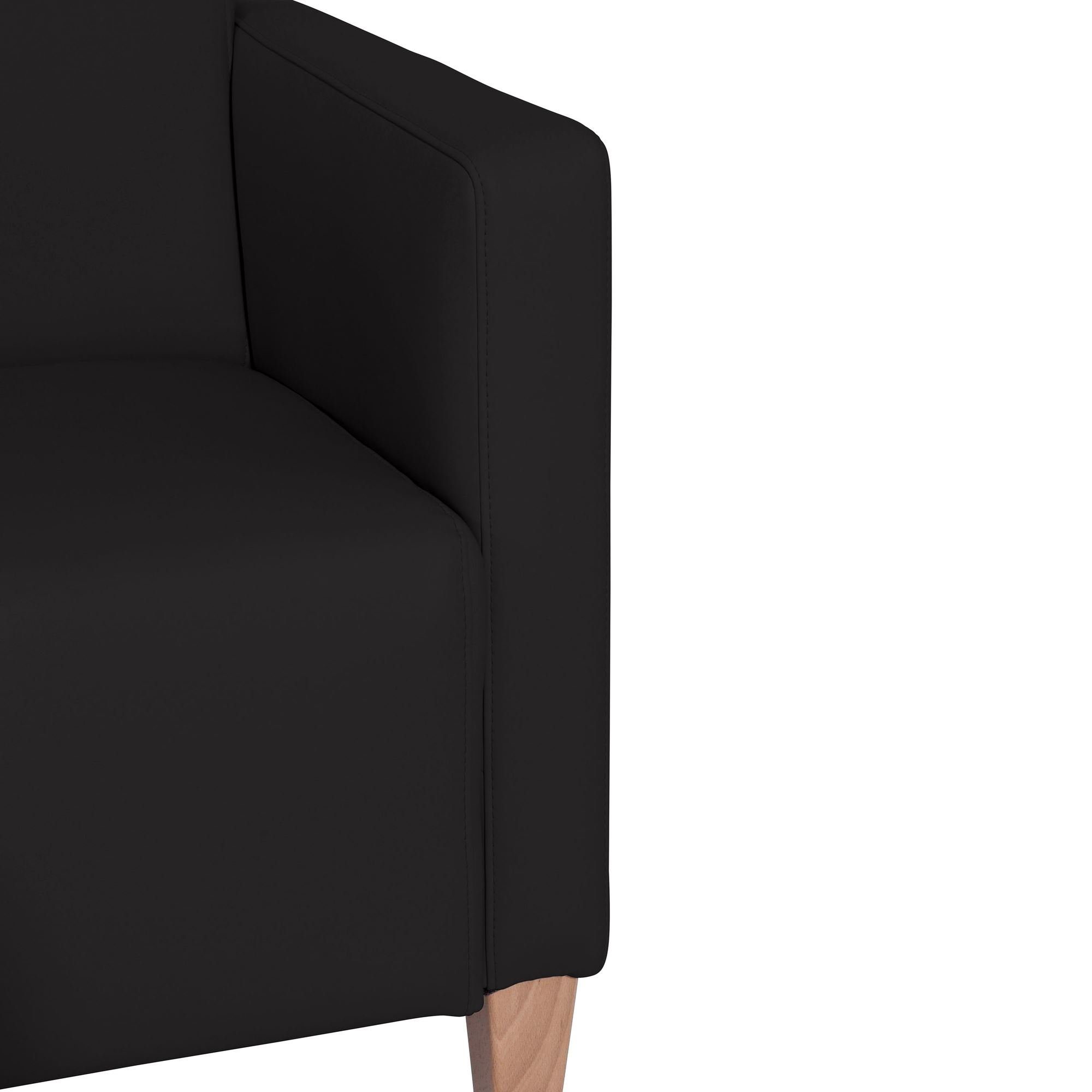 Versand, Bezug Sitz aufm 58 inkl. Karol Buche Kessel Sessel hochwertig 1-St), schwarz (Sparpreis 22214 Kunstleder Sessel / Kostenlosem natur verarbeitet,bequemer