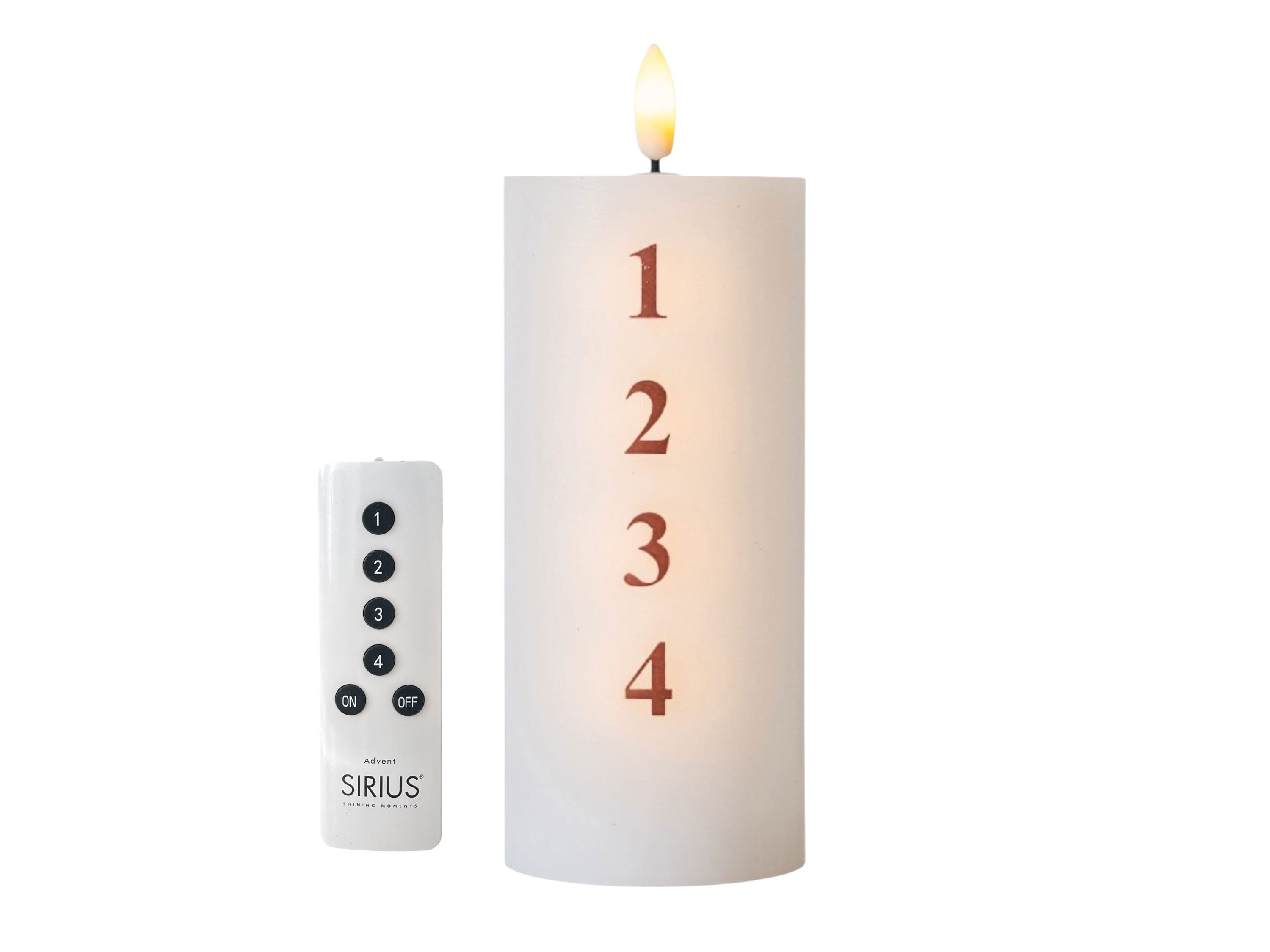Sirius Home A/S Adventskerze (2-tlg), weiß mit Fernbedienung 5 LEDs 7x15cm
