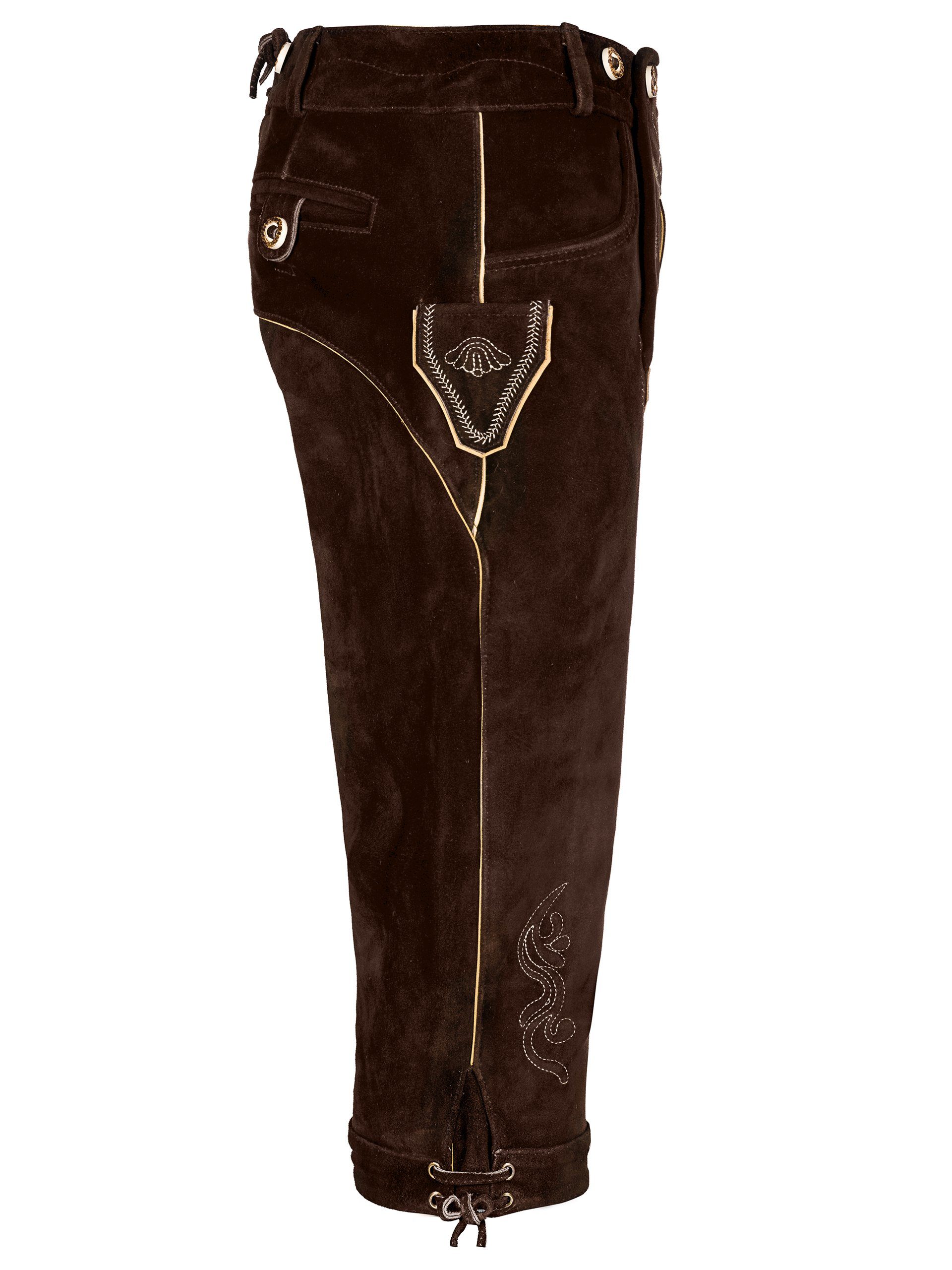 Almbock Trachtenlederhose Trachtenhose Herren Marinus (2-tlg) schokobraun