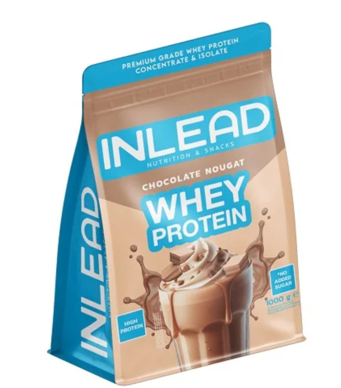 Inlead Nutrition GmbH & Co. KG INLEAD Молочна сироватка Protein Eiweiß 1000g Pulver, 1 er Einzelprodukt à 500 g, Hoher Eiweißgehalt (21,2 g pro Portion)