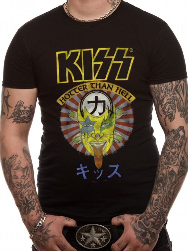 Kiss Print-Shirt KISS T-Shirt Hotter than Hell S M L XL schwarz