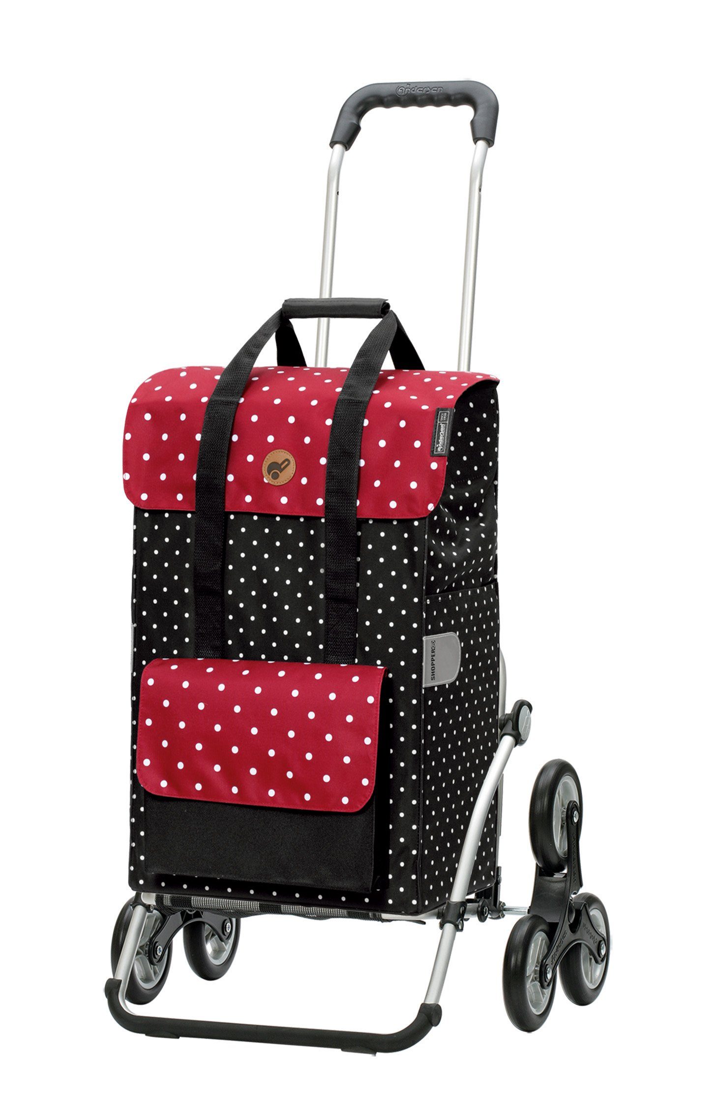 ANDERSEN Einkaufstrolley Hedda Schwarz – Klappbar, Mit 51 L Tasche & Aluminium-Gestell
