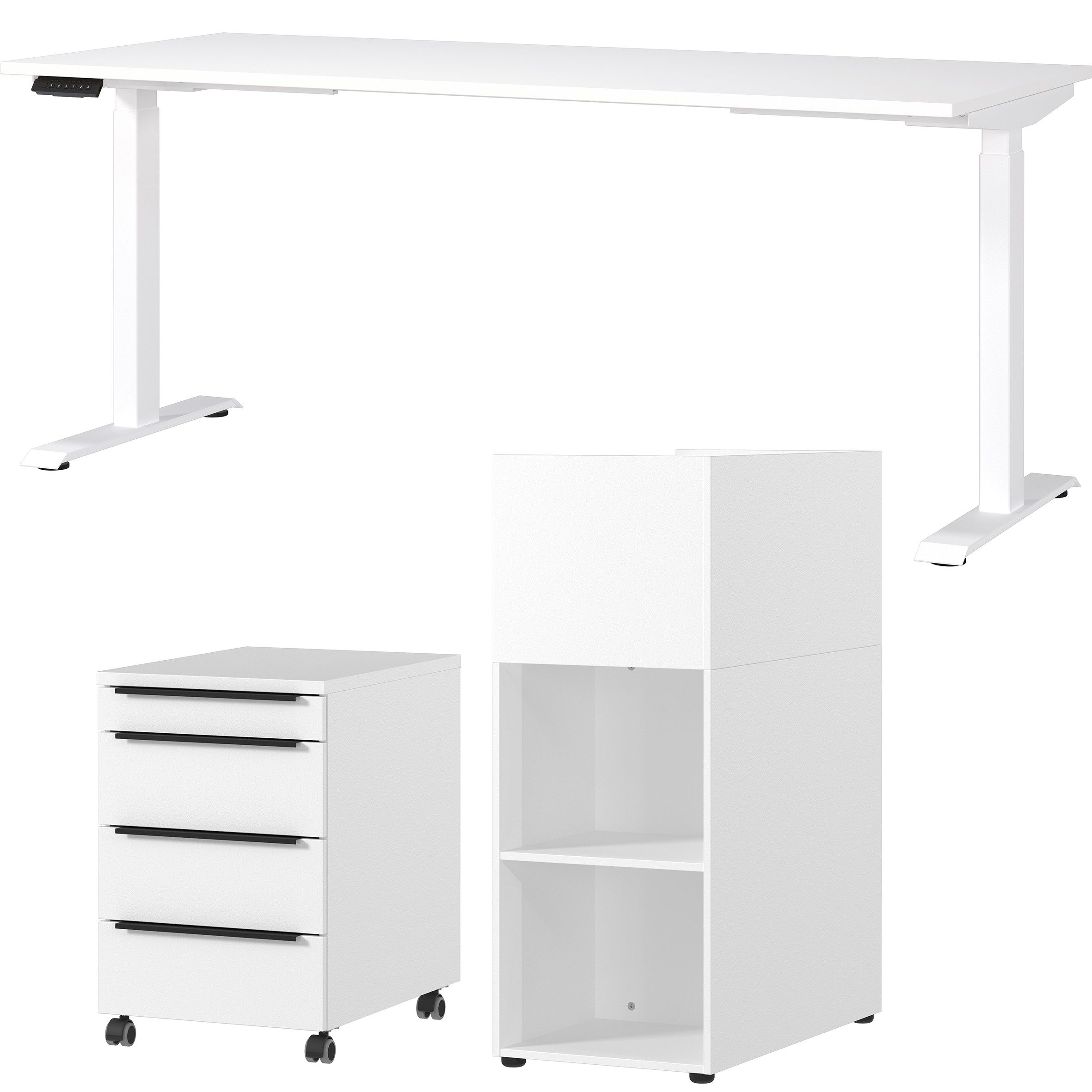 GERMANIA Büromöbel-Set Mailand, (3-tlg), inkl. Schreibtisch, Rollcontainer und Raumteiler