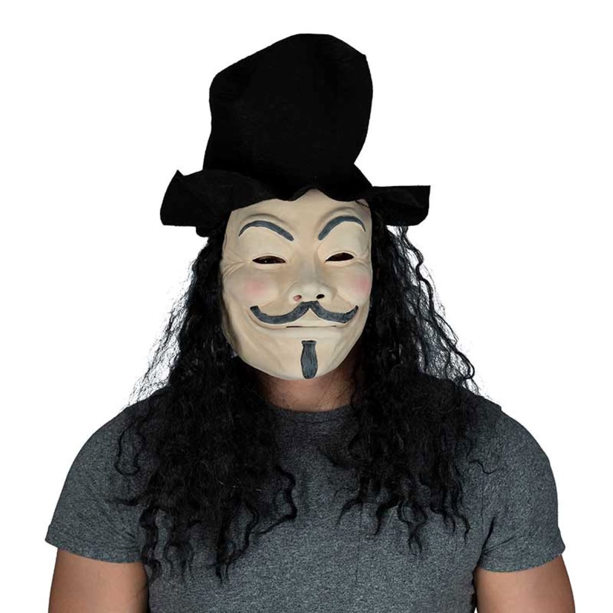 Zoelibat Verkleidungsmaske Halloween Maske mit Haaren und Spitzbart