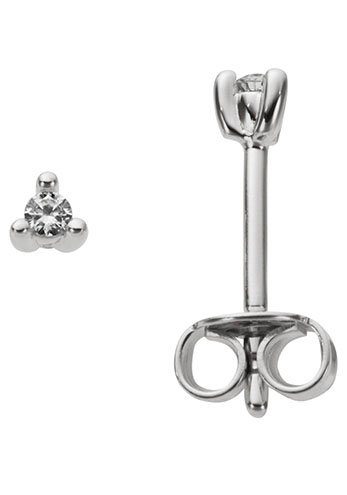 Firetti Paar Ohrstecker Schmuck Geschenk Gold 333 Ohrschmuck Dreieck Solitär, mit Brillant - Krappenfassung