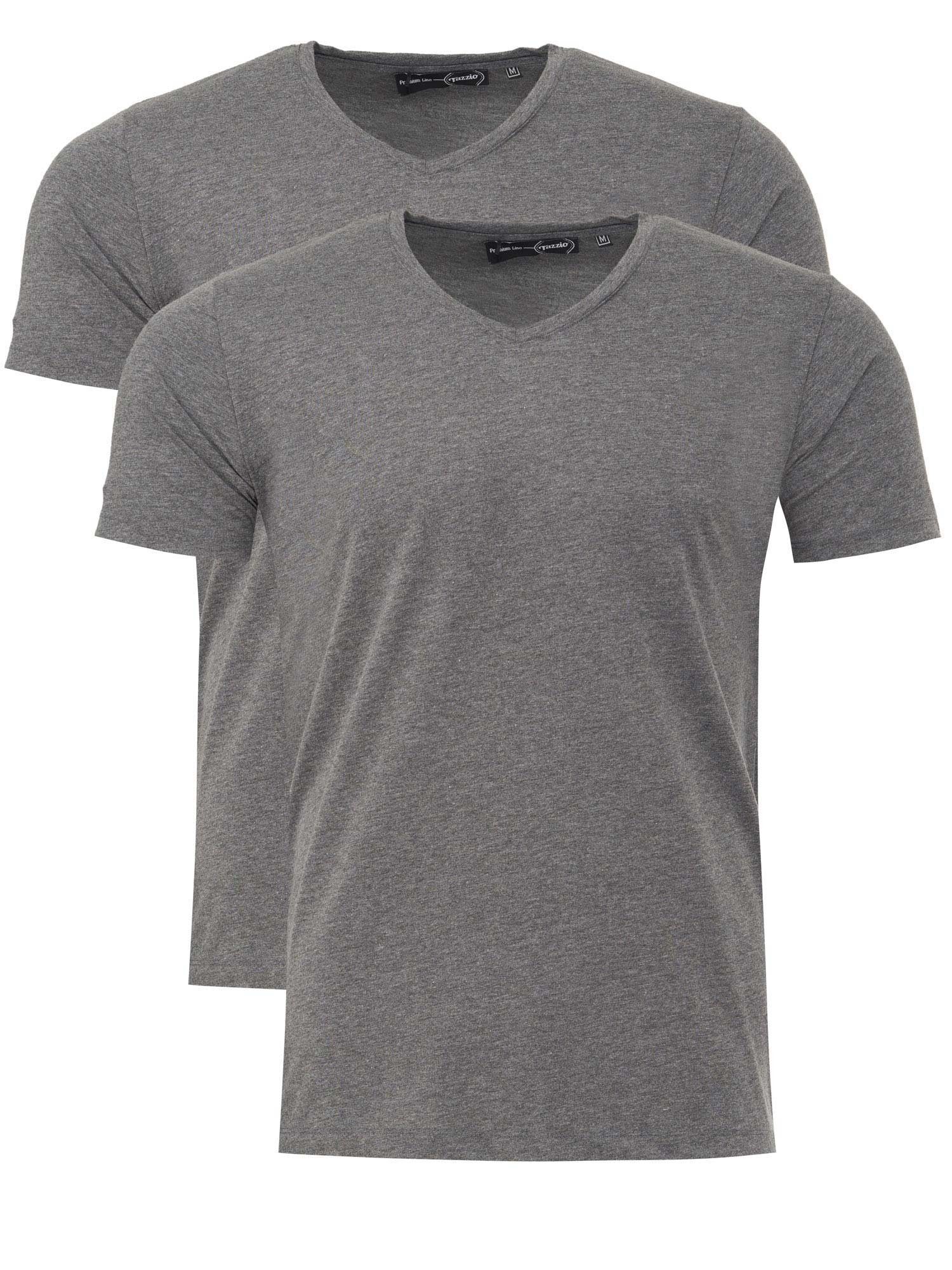 Tazzio T-Shirt mit anthrazit (2-tlg) 2er-Pack V-Ausschnitt E101 im