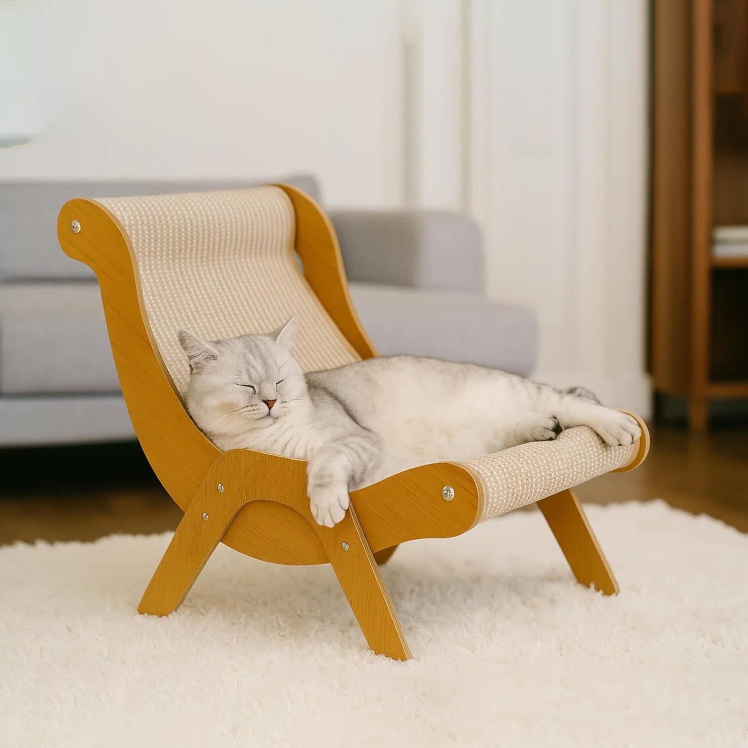 Youyijia Kratzmatte Katzenkratzstuhl, Kratzbrett aus Massivholz