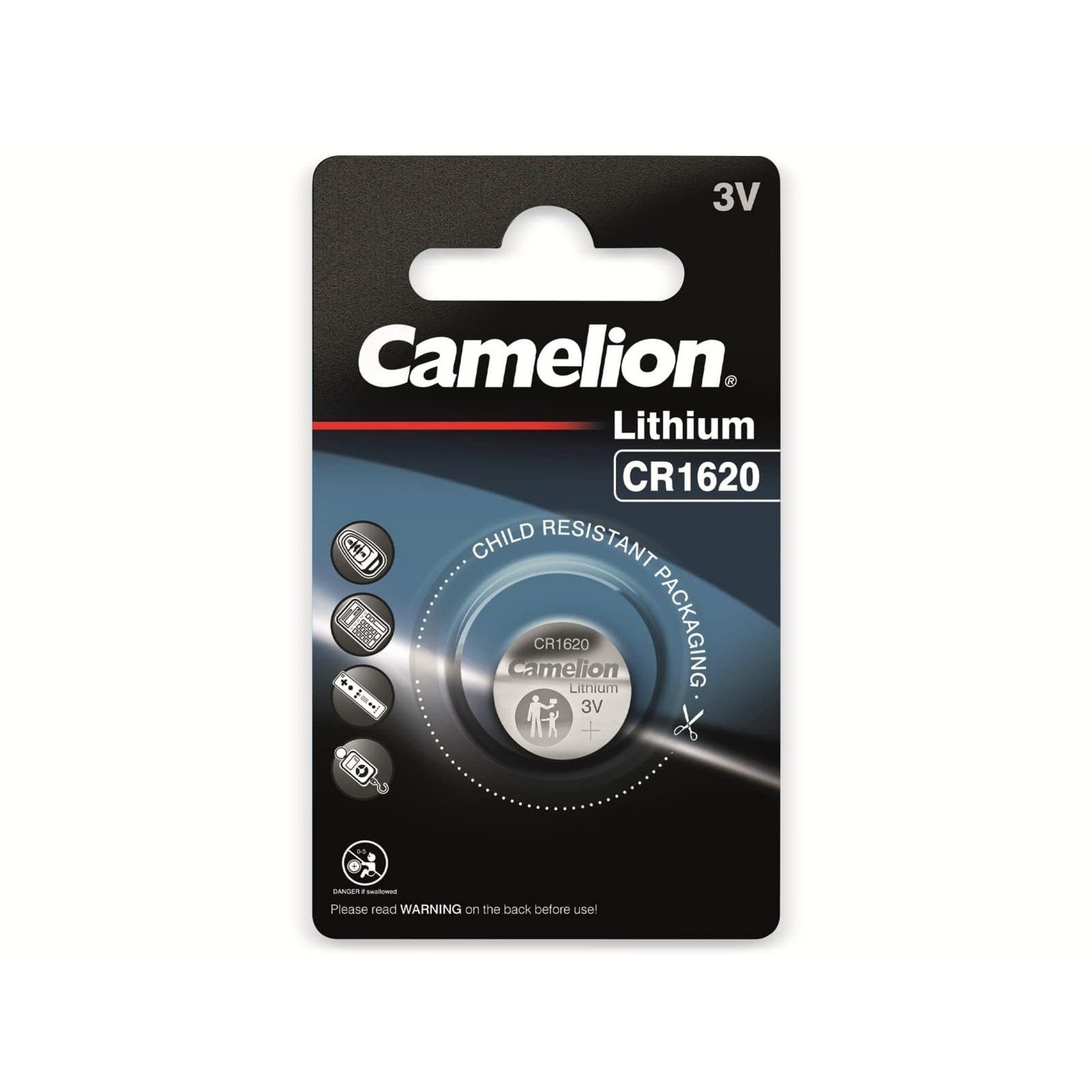 Camelion CAMELION Knopfzelle CR1620, 1 St. Knopfzelle