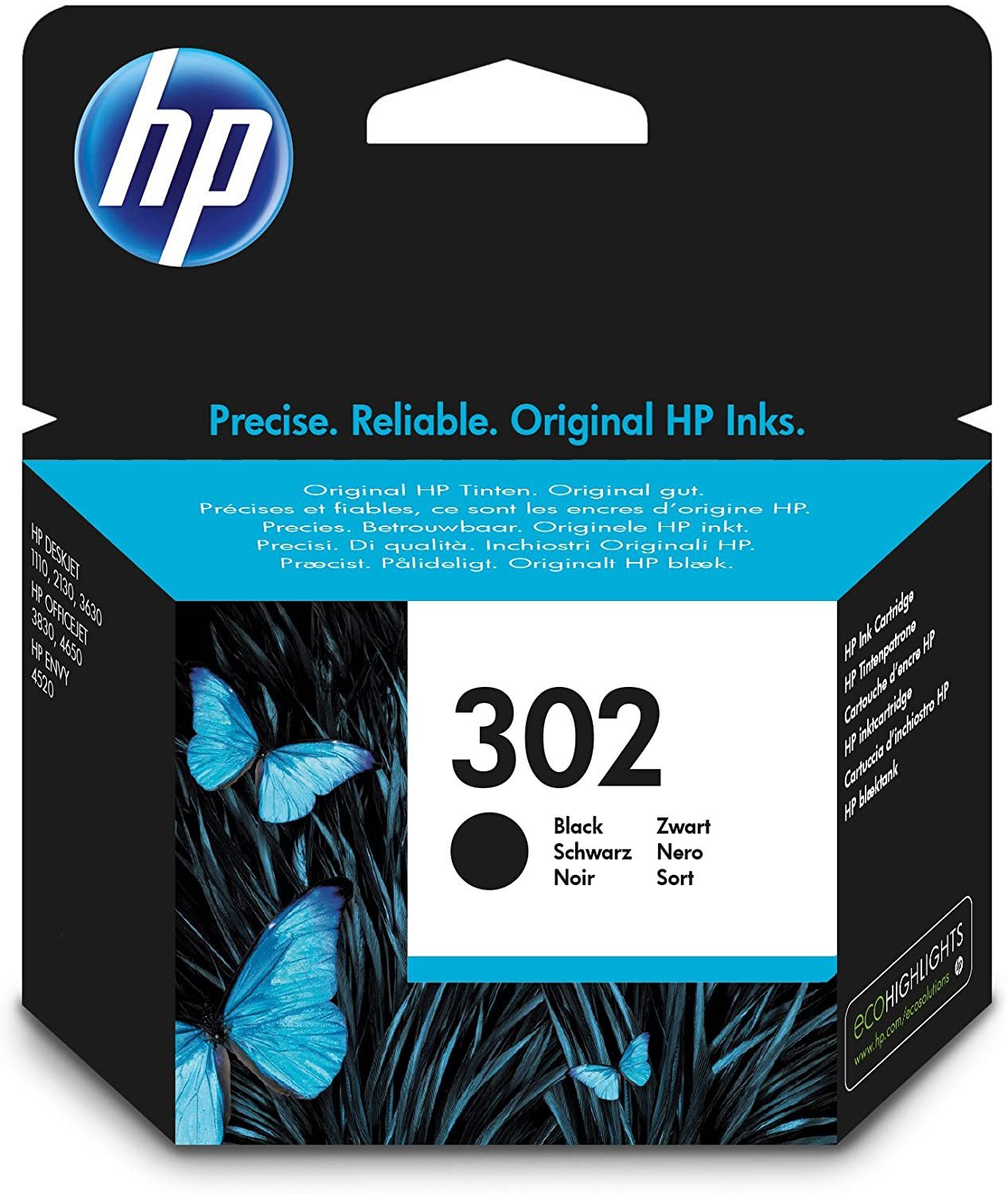 HP Druckerpatrone Original HP 302 (F6U66AE) Black Tintenpatrone