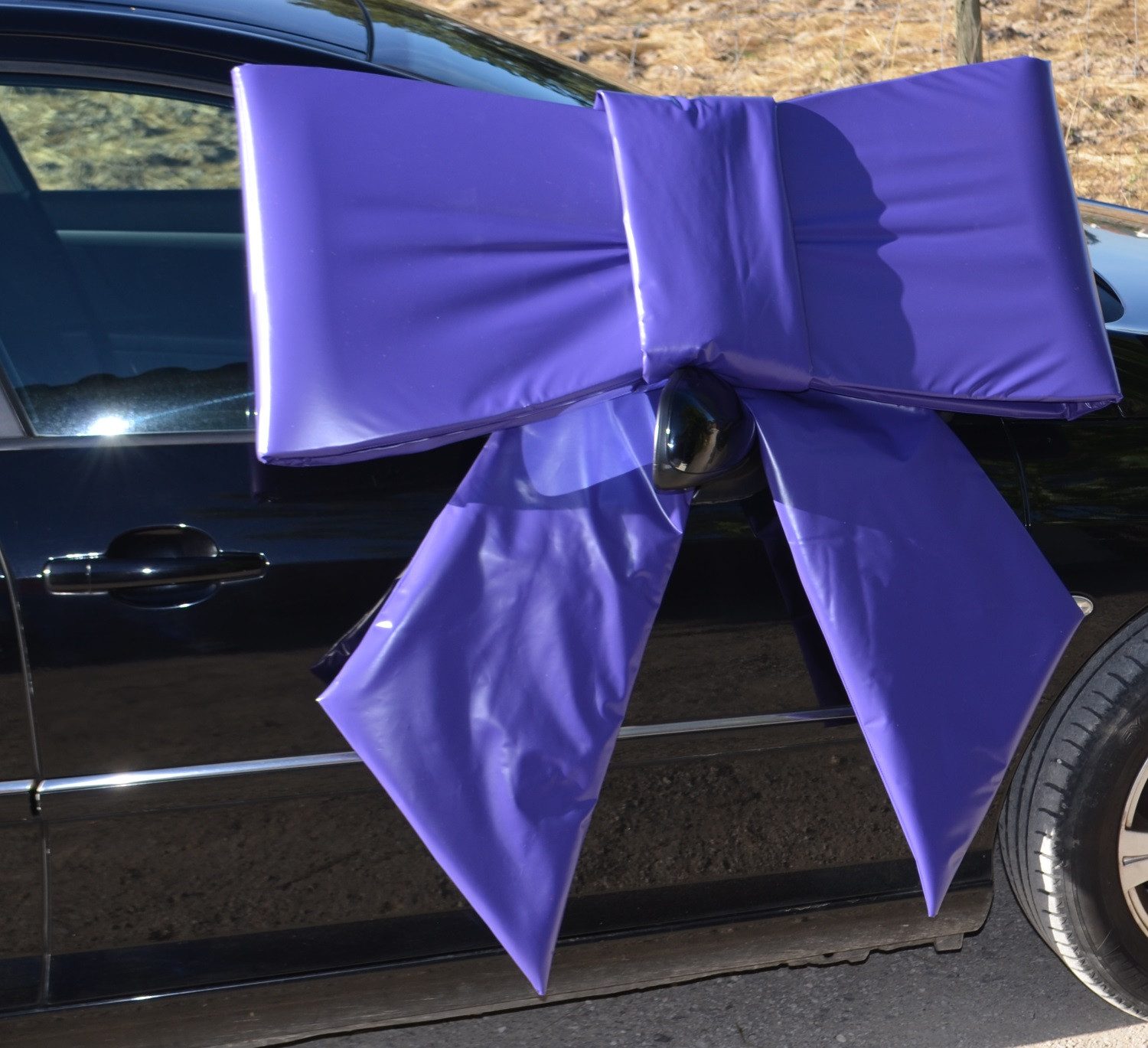 Schleifenparadies Geschenkpapier 1 Meter Schleife, riesen große blaue große Autoschleife, wetterfest, (1St), für jeden Anlass eine große Geschenkschleife