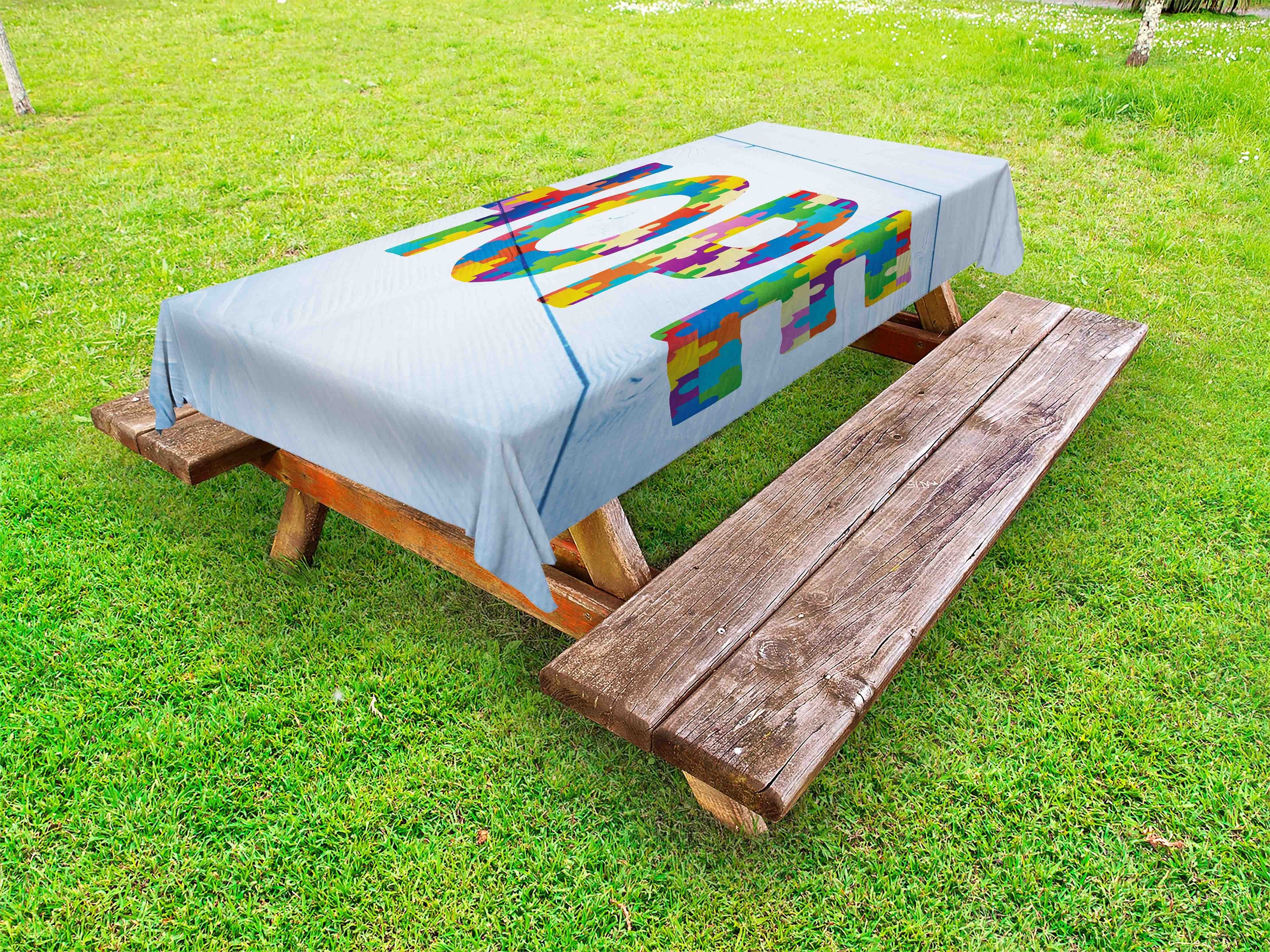 Abakuhaus Tischdecke dekorative waschbare Picknick-Tischdecke, Autismus Botschaft der Hoffnung Kalligraphie | Tischdecken