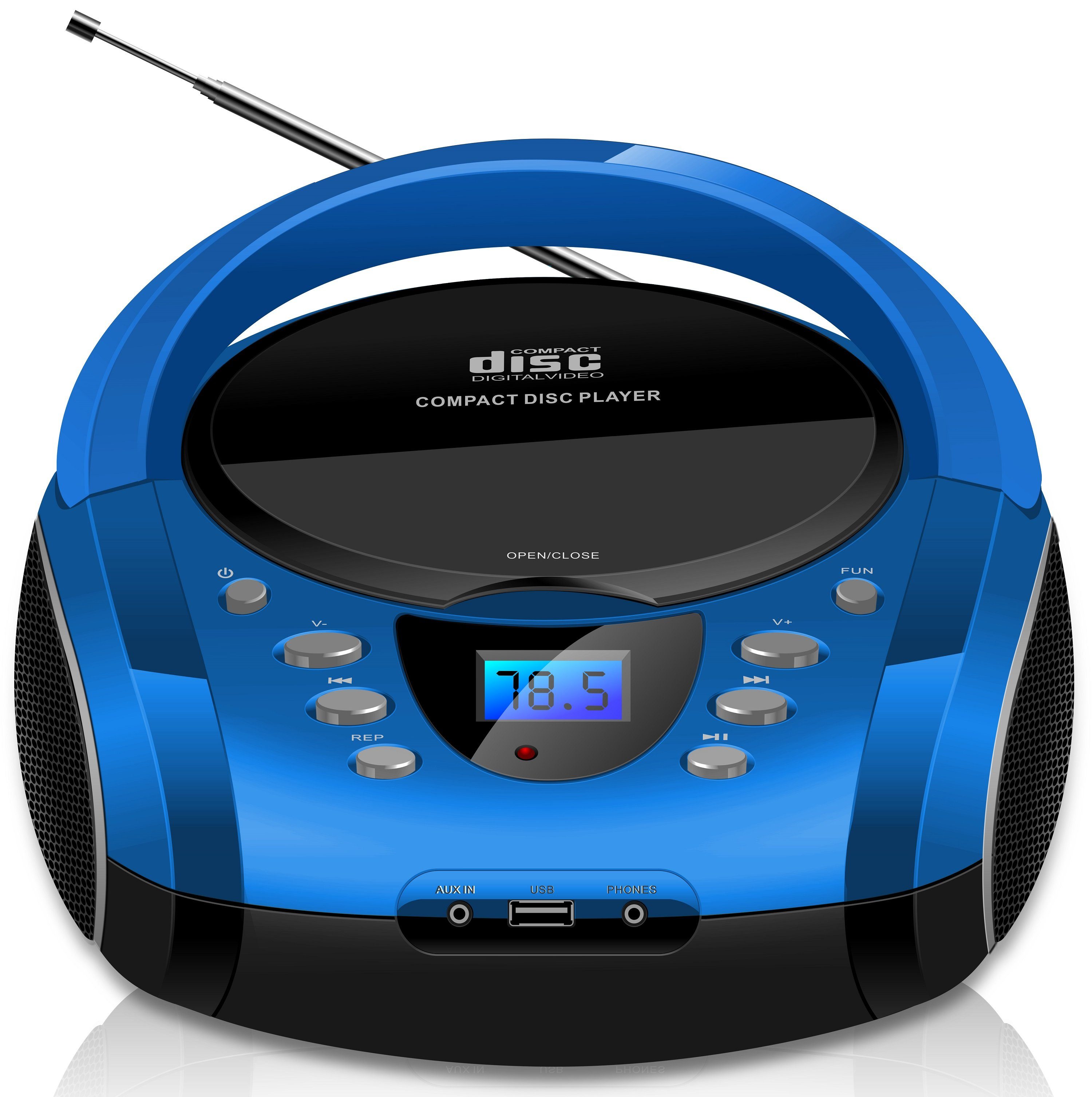 Cyberlux »CL-710« tragbarer CD-Player (CD, Kinder CD Player tragbar,  Boombox, Musikbox, FM Radio mit MP3 USB) online kaufen | OTTO